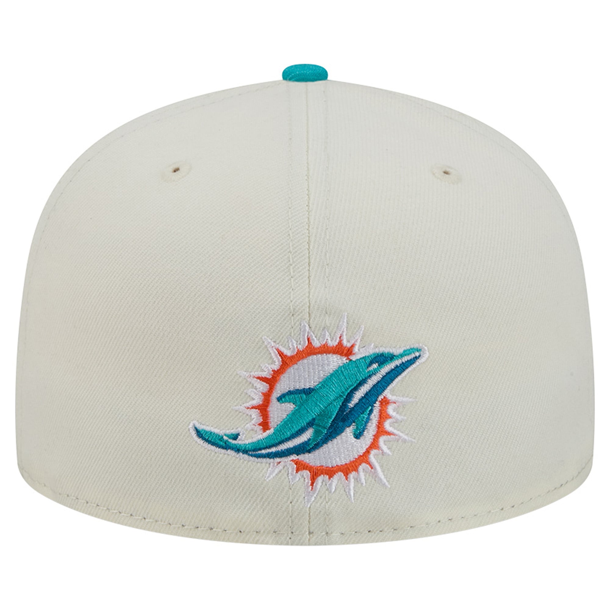 Men's New Era Cream/Aqua Miami Dolphins Deceptor 59FIFTY Fitted Hat