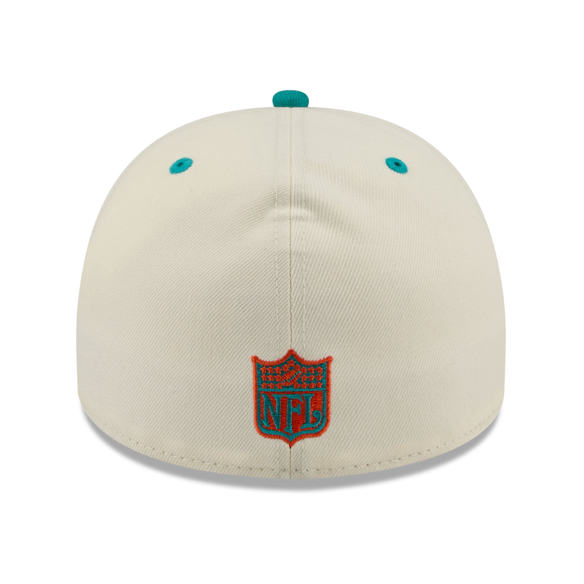 Men's New Era Cream/Aqua Miami Dolphins Throwback A-Frame 59FIFTY Fitted Hat