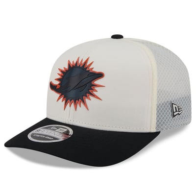 Miami Dolphins New Era Color Pop 9SEVENTY Adjustable Hat - Cream/Black