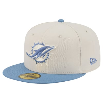 Miami Dolphins New Era Color Pack 59FIFTY Fitted Hat - Cream/Blue