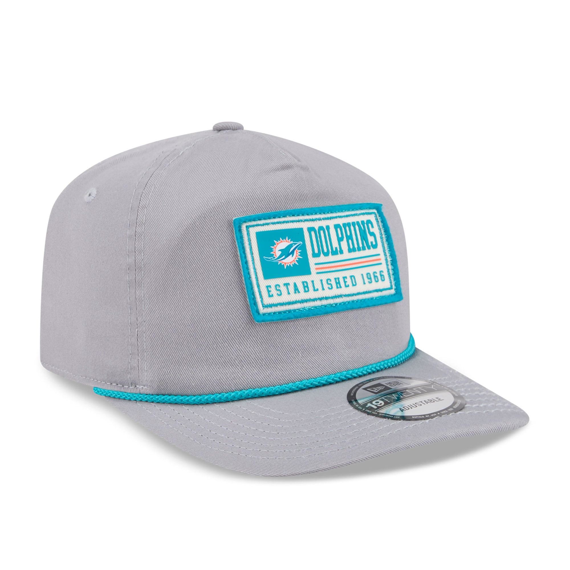 Casquette ajustable New Era 19TWENTY grise à écusson Miami Dolphins pour homme