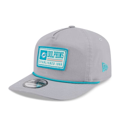 Miami Dolphins New Era Patch 19TWENTY Adjustable Hat - Gray