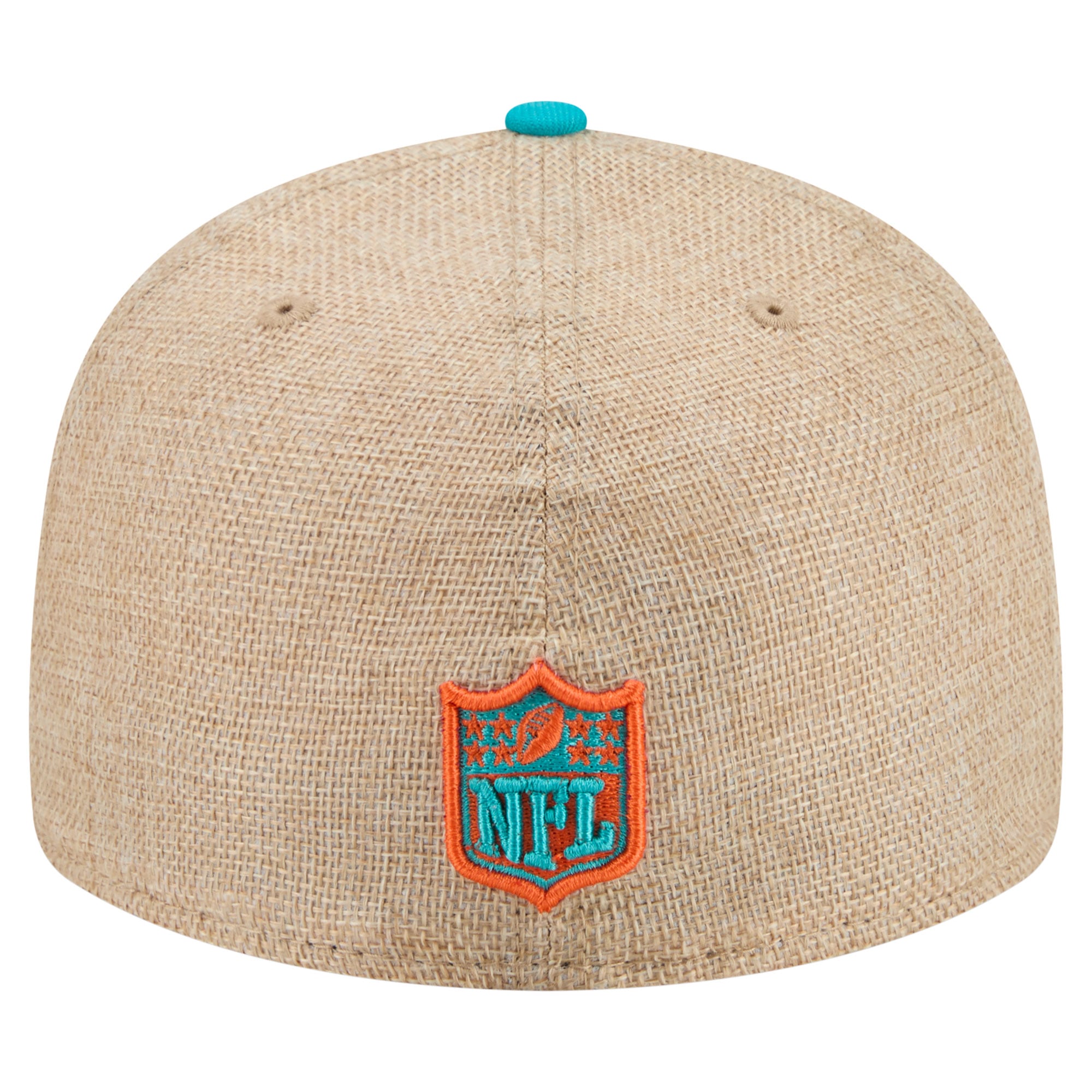 Casquette ajustée New Era 59FIFTY pour homme, coloris naturel/turquoise, Miami Dolphins.