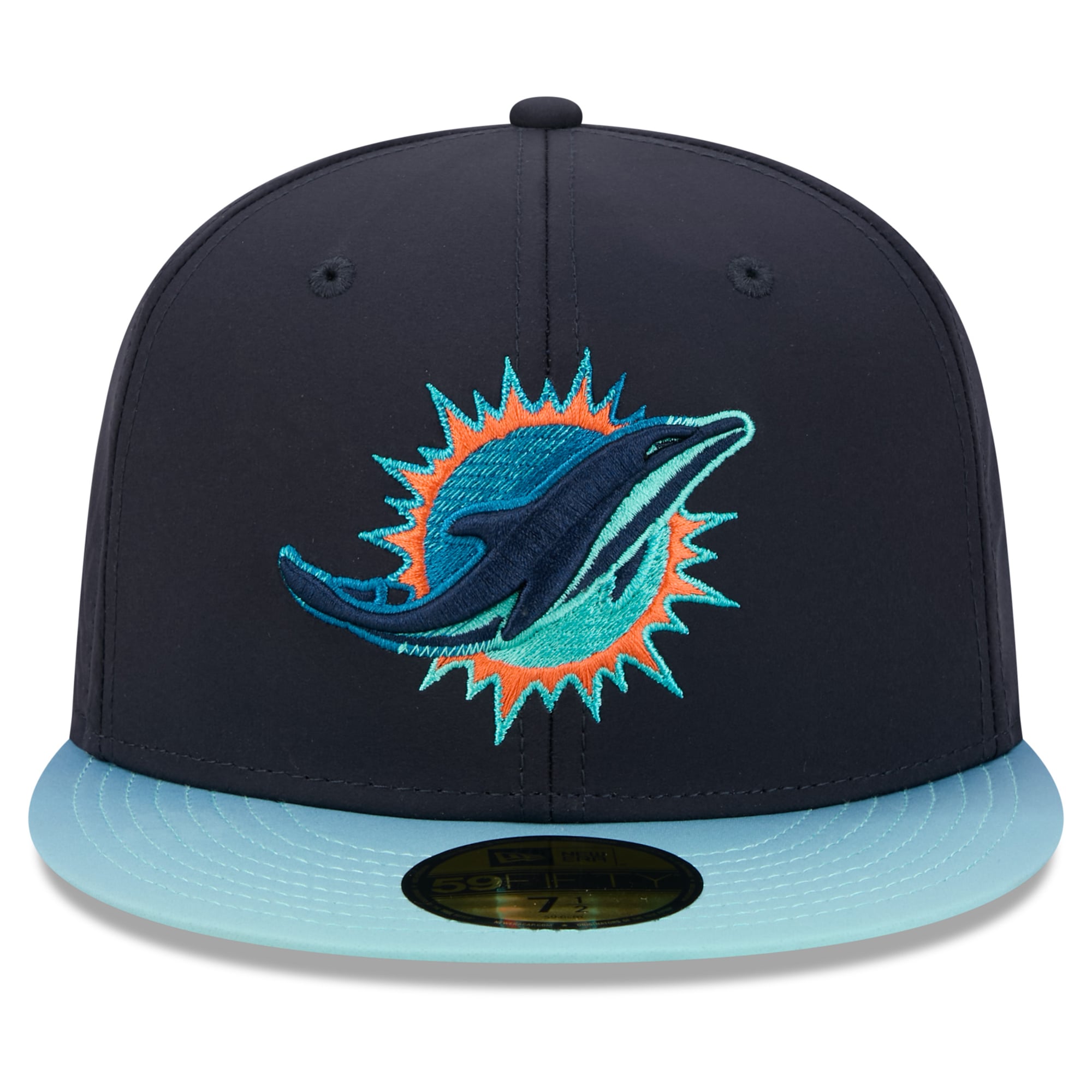 Men's New Era Navy Miami Dolphins Rivalries Collection 59FIFTY Fitted Hat
