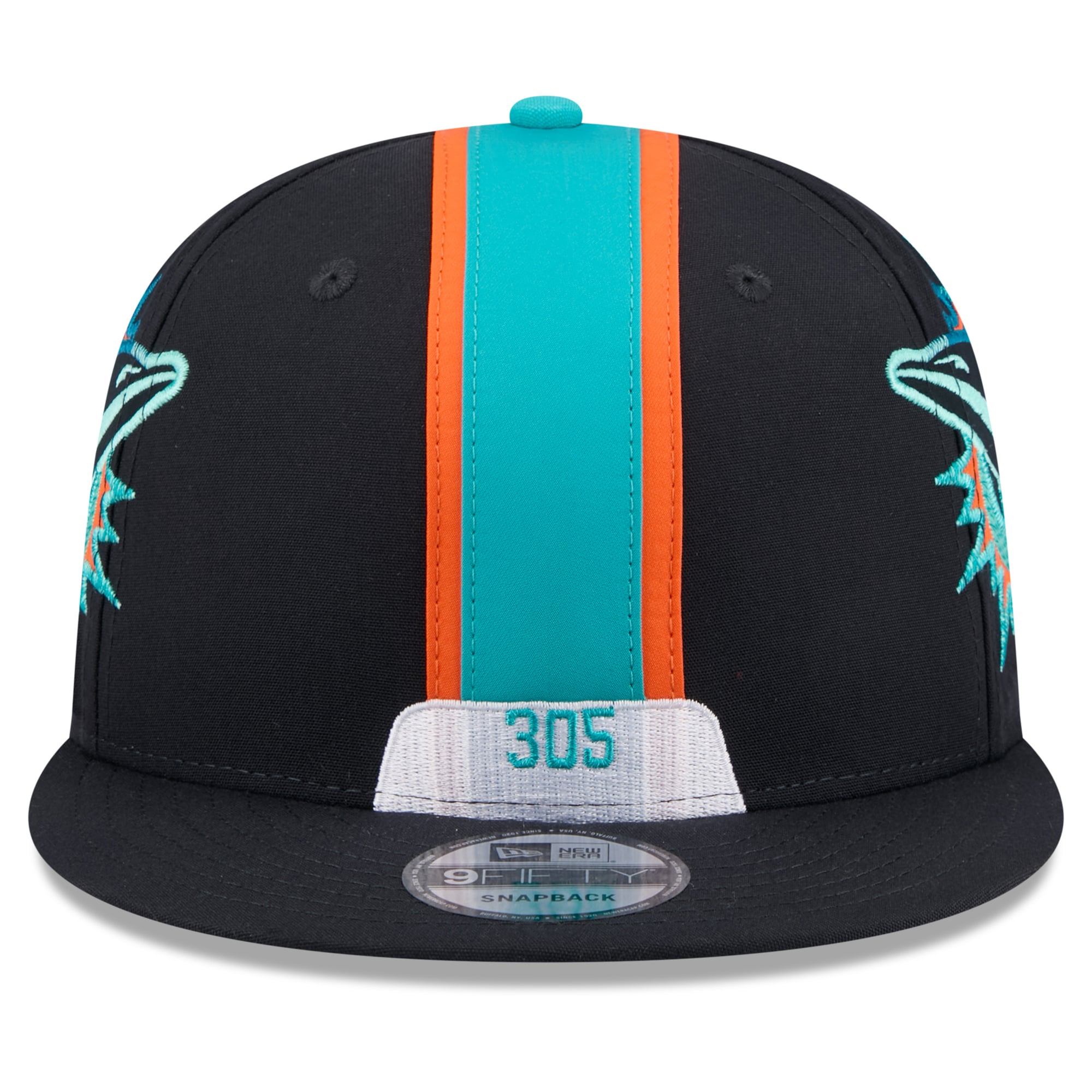 Men's New Era Navy Miami Dolphins Rivalries Collection Fan Pack Helmet 9FIFTY Snapback Hat