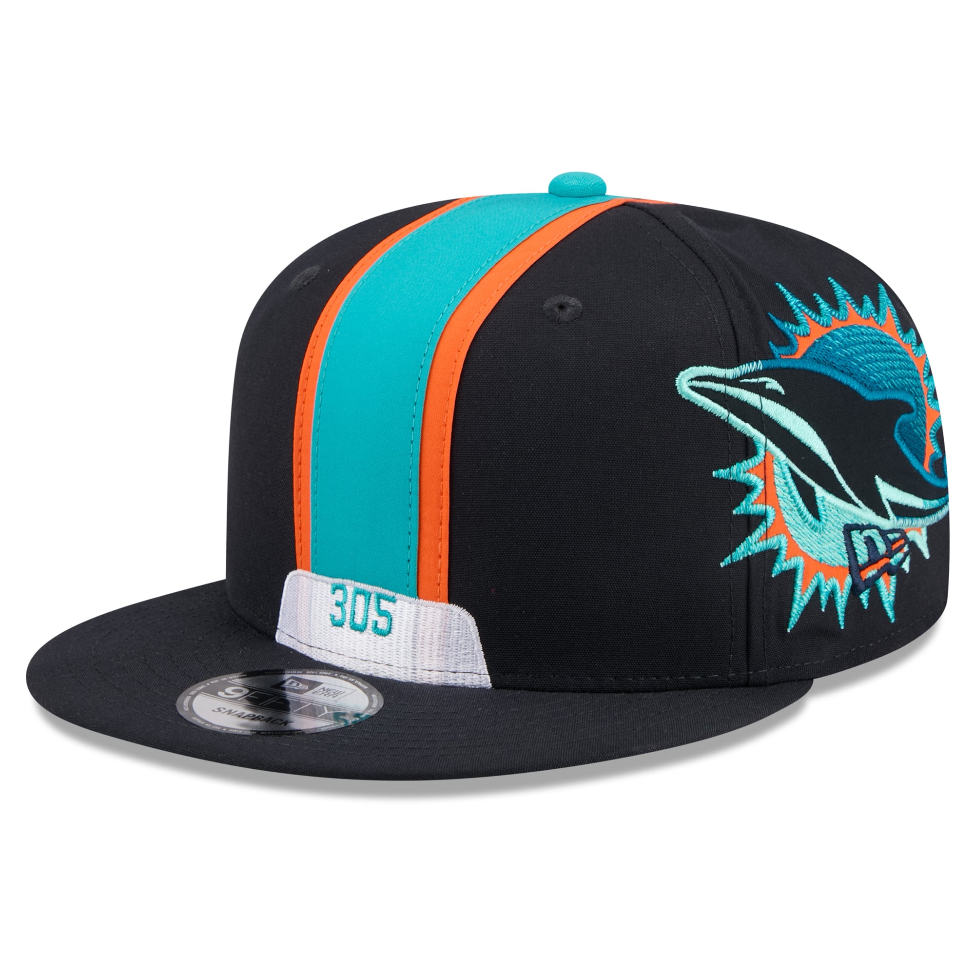 Men's New Era Navy Miami Dolphins Rivalries Collection Fan Pack Helmet 9FIFTY Snapback Hat