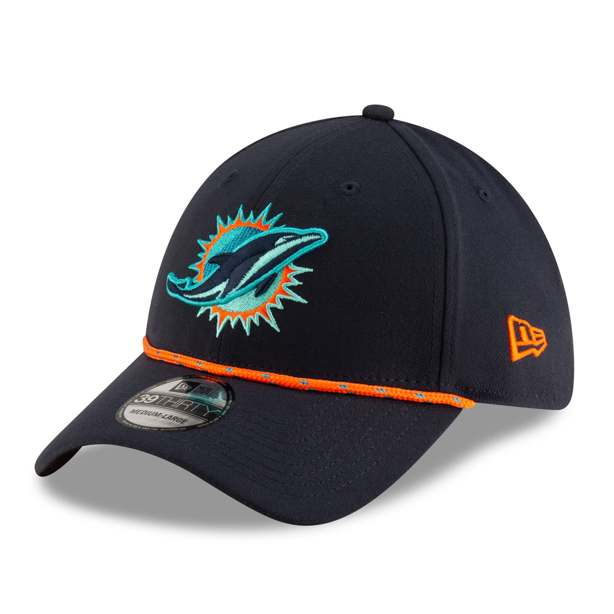Men's New Era  Navy Miami Dolphins Rivalries Collection On-Field 39THIRTY Flex Hat