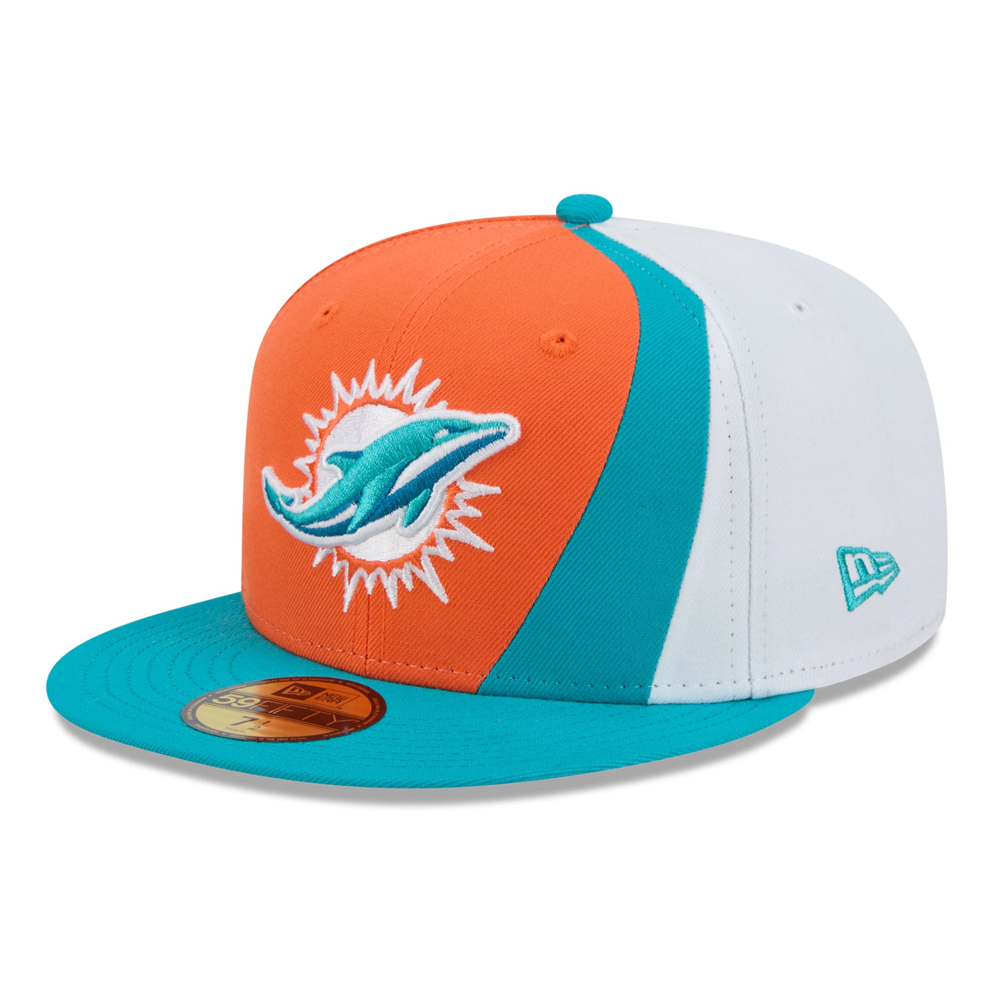 Casquette ajustée New Era Shock 59FIFTY pour homme, orange/turquoise, Miami Dolphins