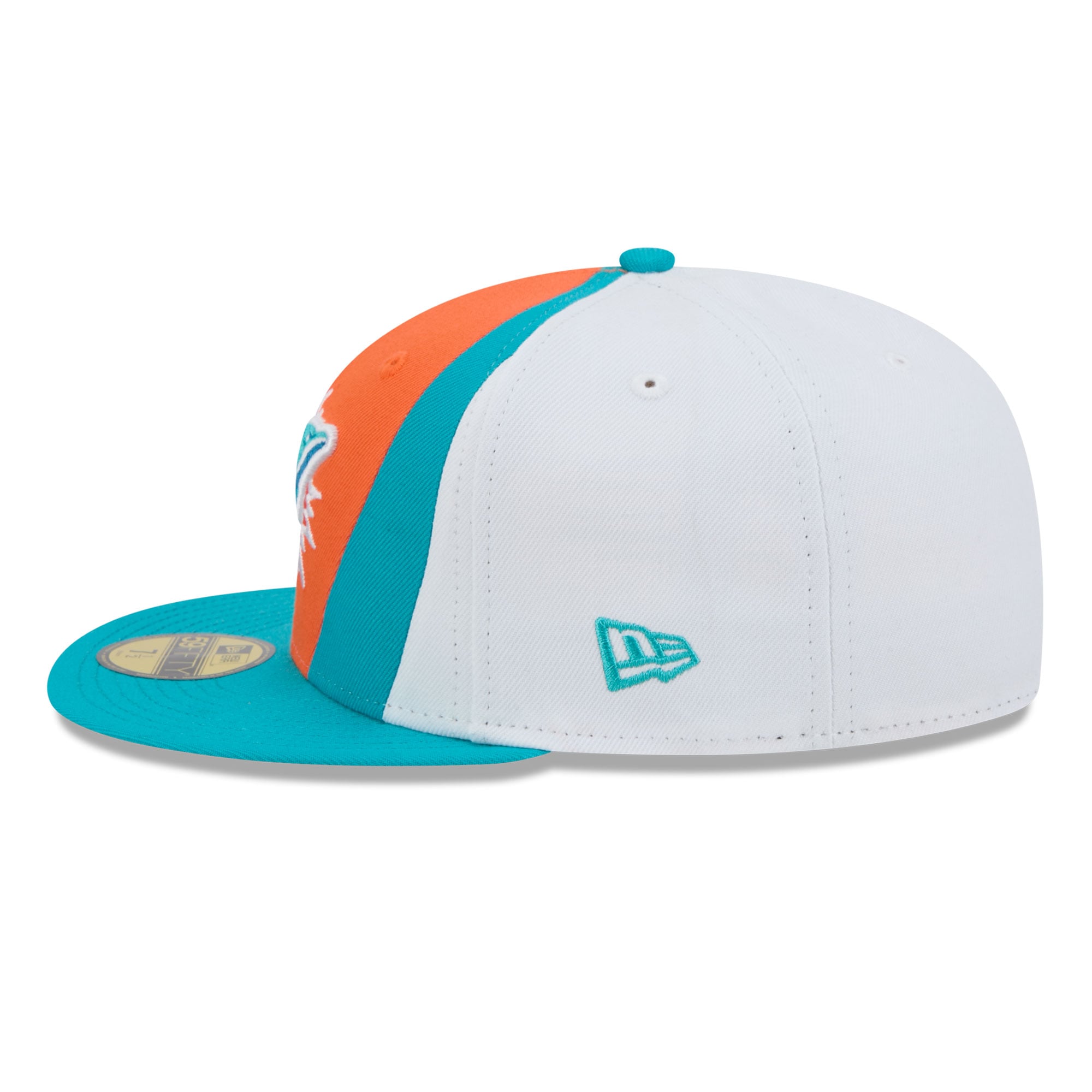Casquette ajustée New Era Shock 59FIFTY pour homme, orange/turquoise, Miami Dolphins