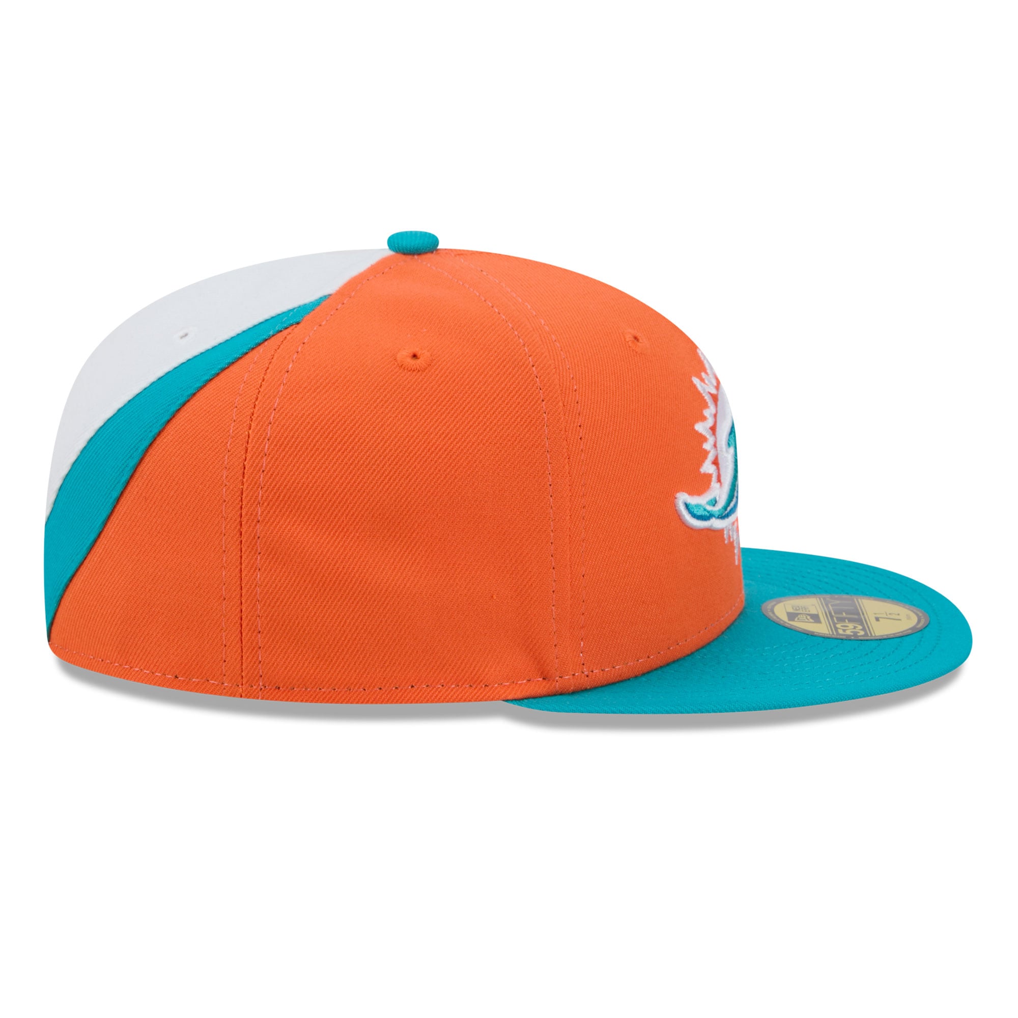 Casquette ajustée New Era Shock 59FIFTY pour homme, orange/turquoise, Miami Dolphins
