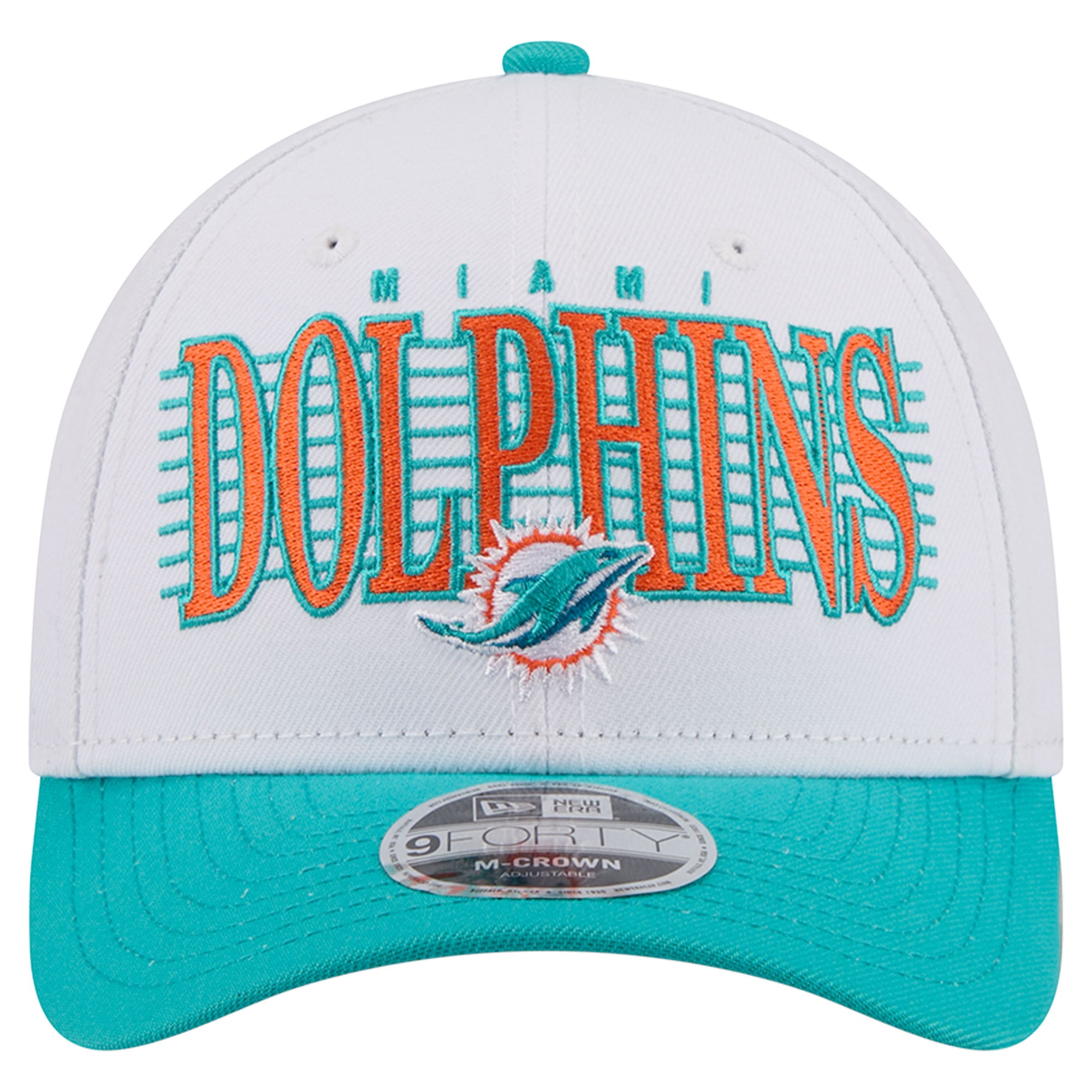 Men's New Era White/Aqua Miami Dolphins Loyal 9FORTY M-Crown Adjustable Hat