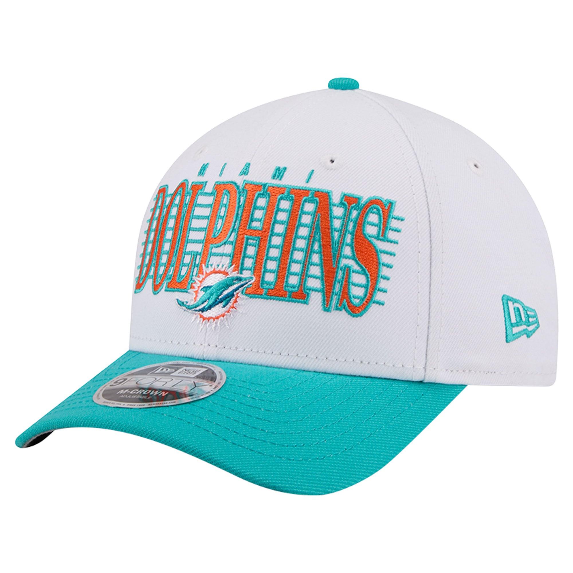 Men's New Era White/Aqua Miami Dolphins Loyal 9FORTY M-Crown Adjustable Hat