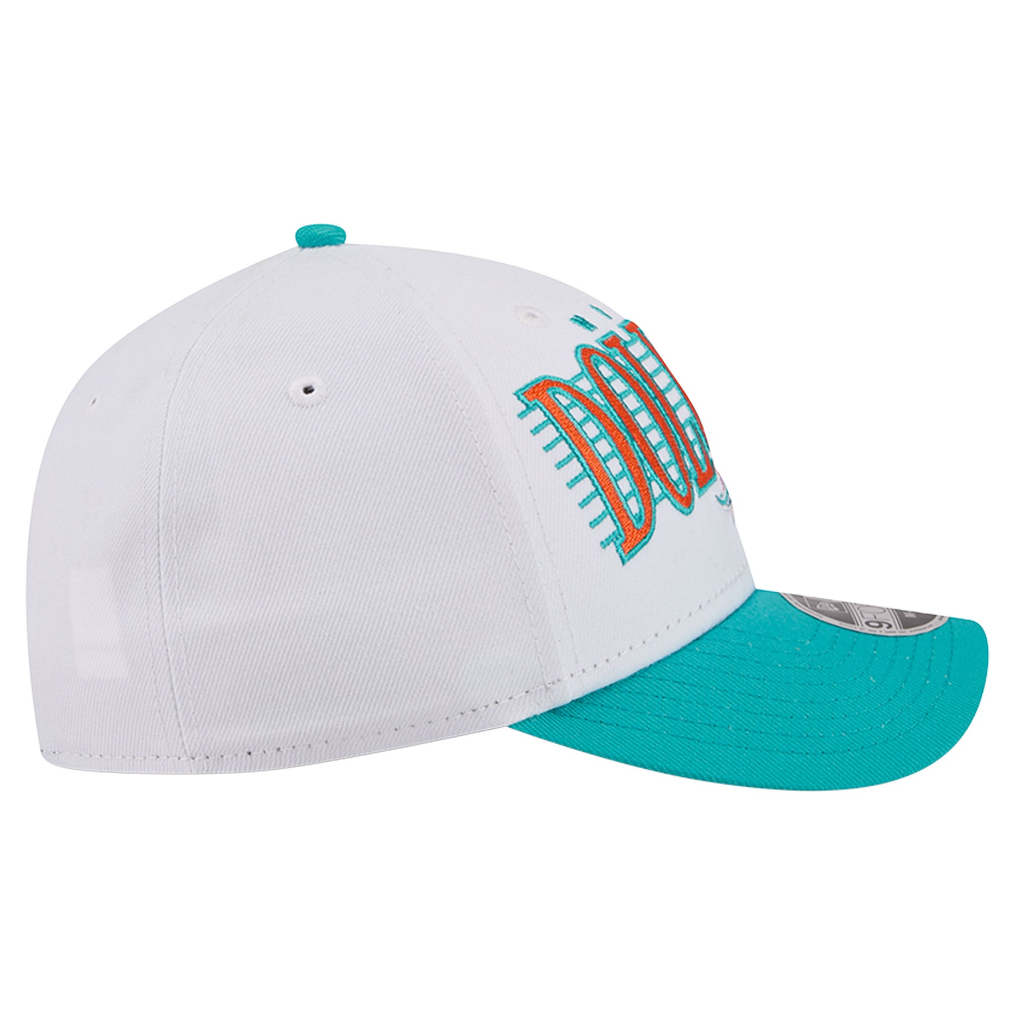 Men's New Era White/Aqua Miami Dolphins Loyal 9FORTY M-Crown Adjustable Hat