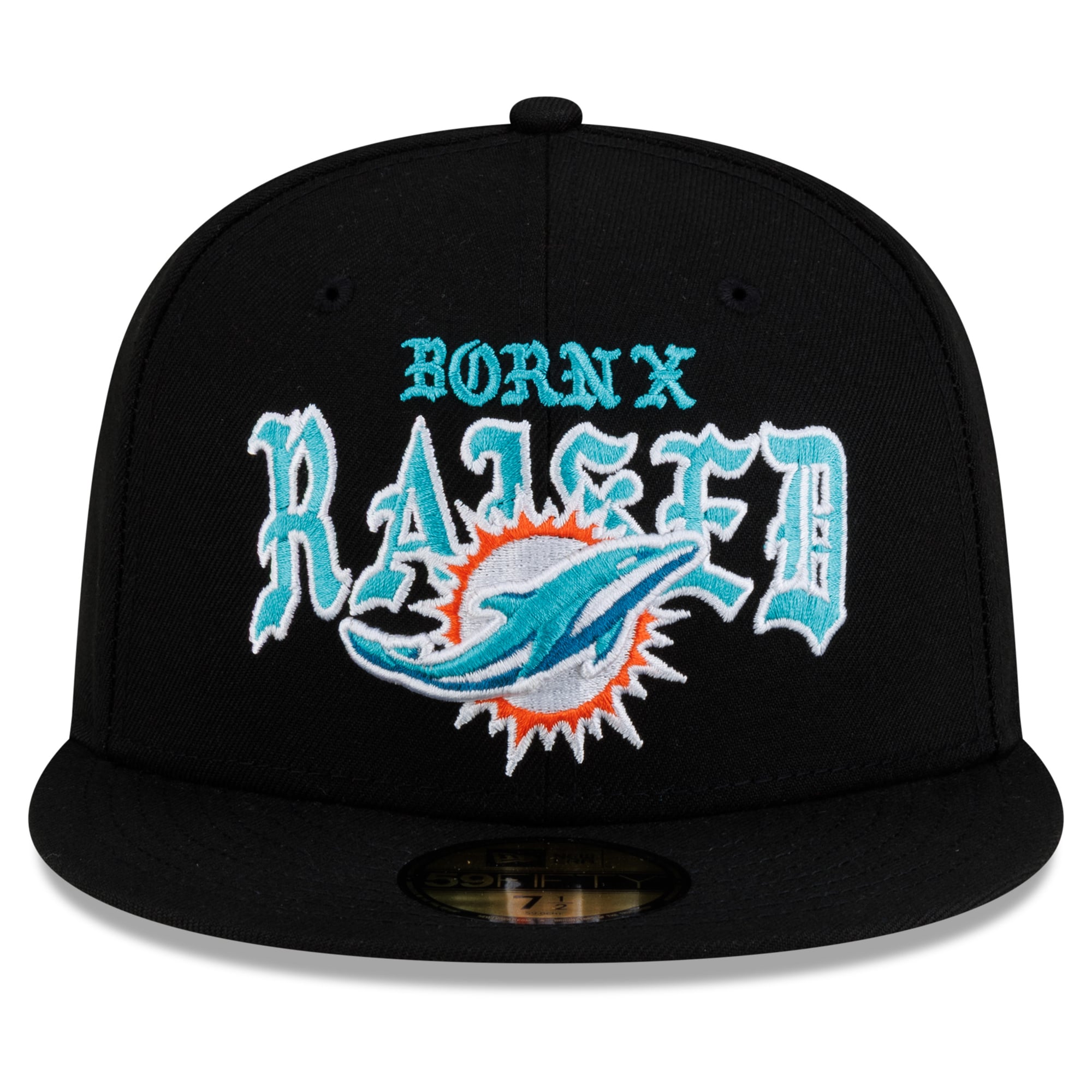 Casquette ajustée New Era x Born Raised noire Miami Dolphins 59FIFTY pour homme