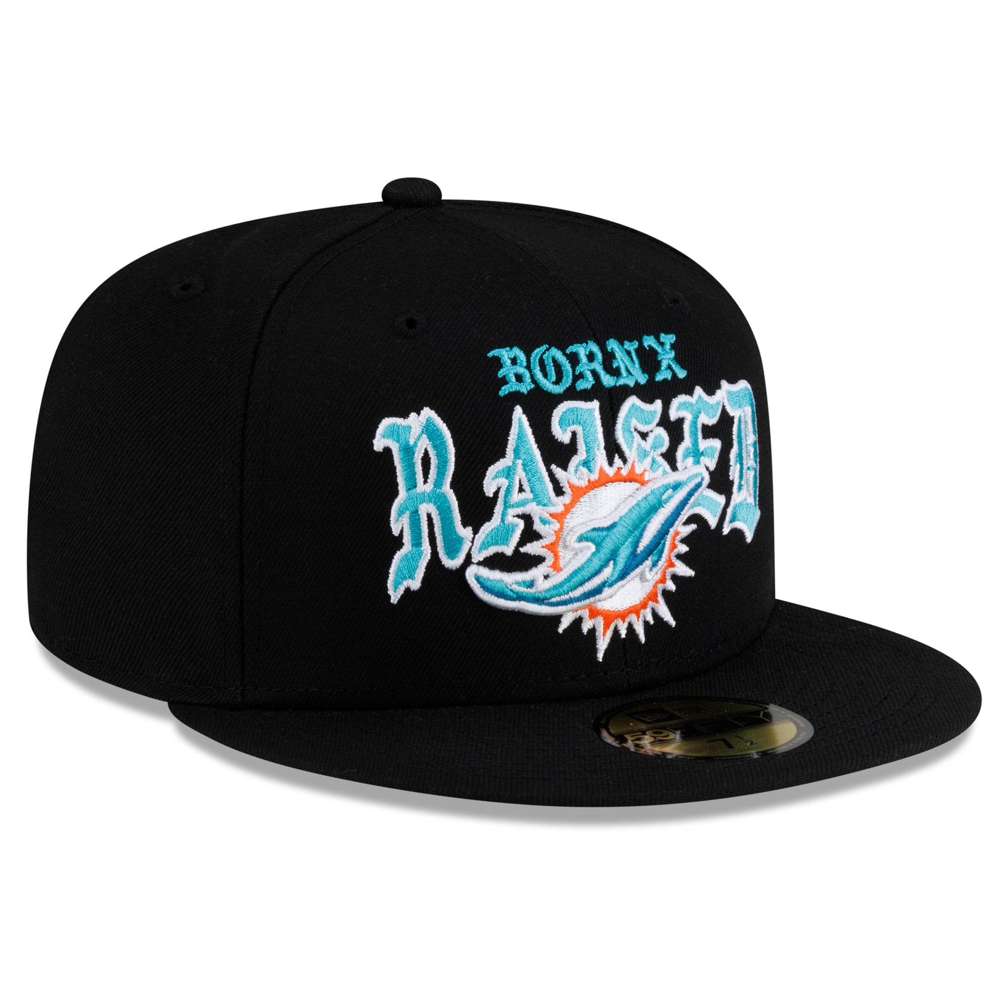 Casquette ajustée New Era x Born Raised noire Miami Dolphins 59FIFTY pour homme