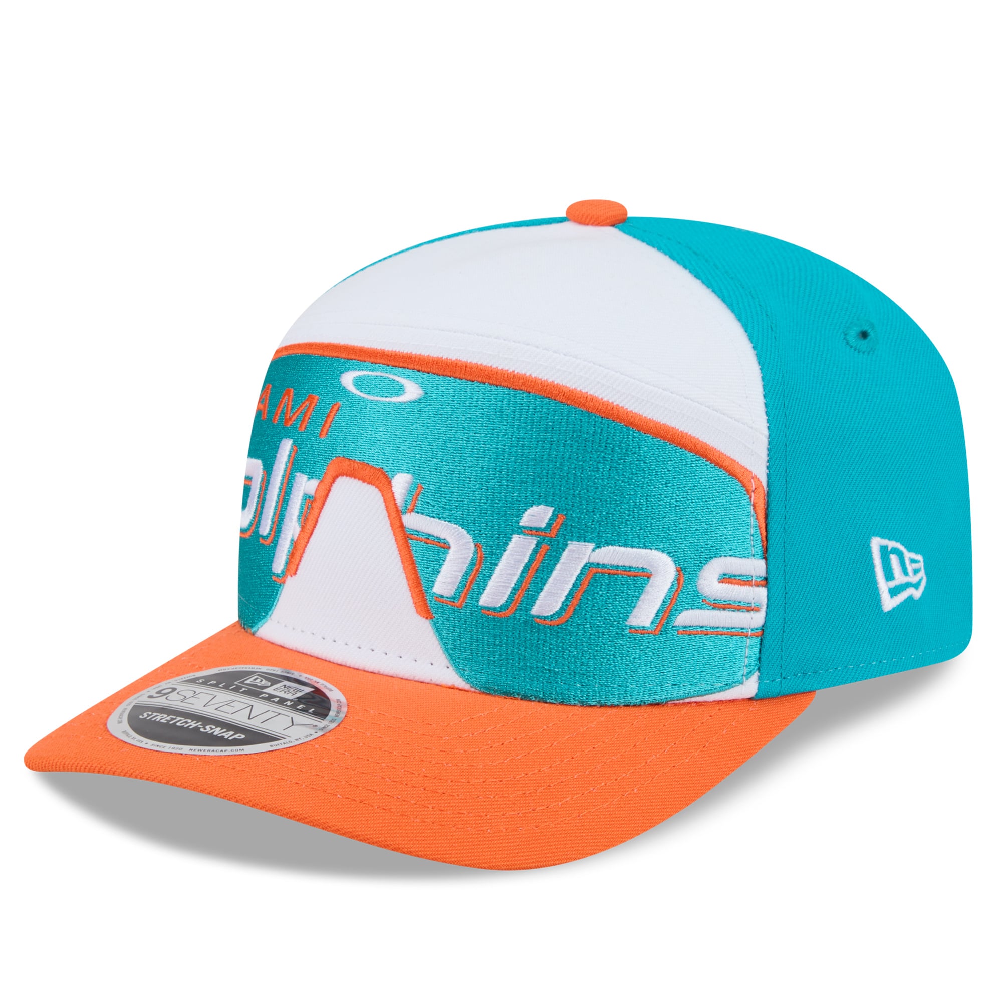Casquette ajustable New Era x Oakley Aqua Miami Dolphins 9SEVENTY pour homme