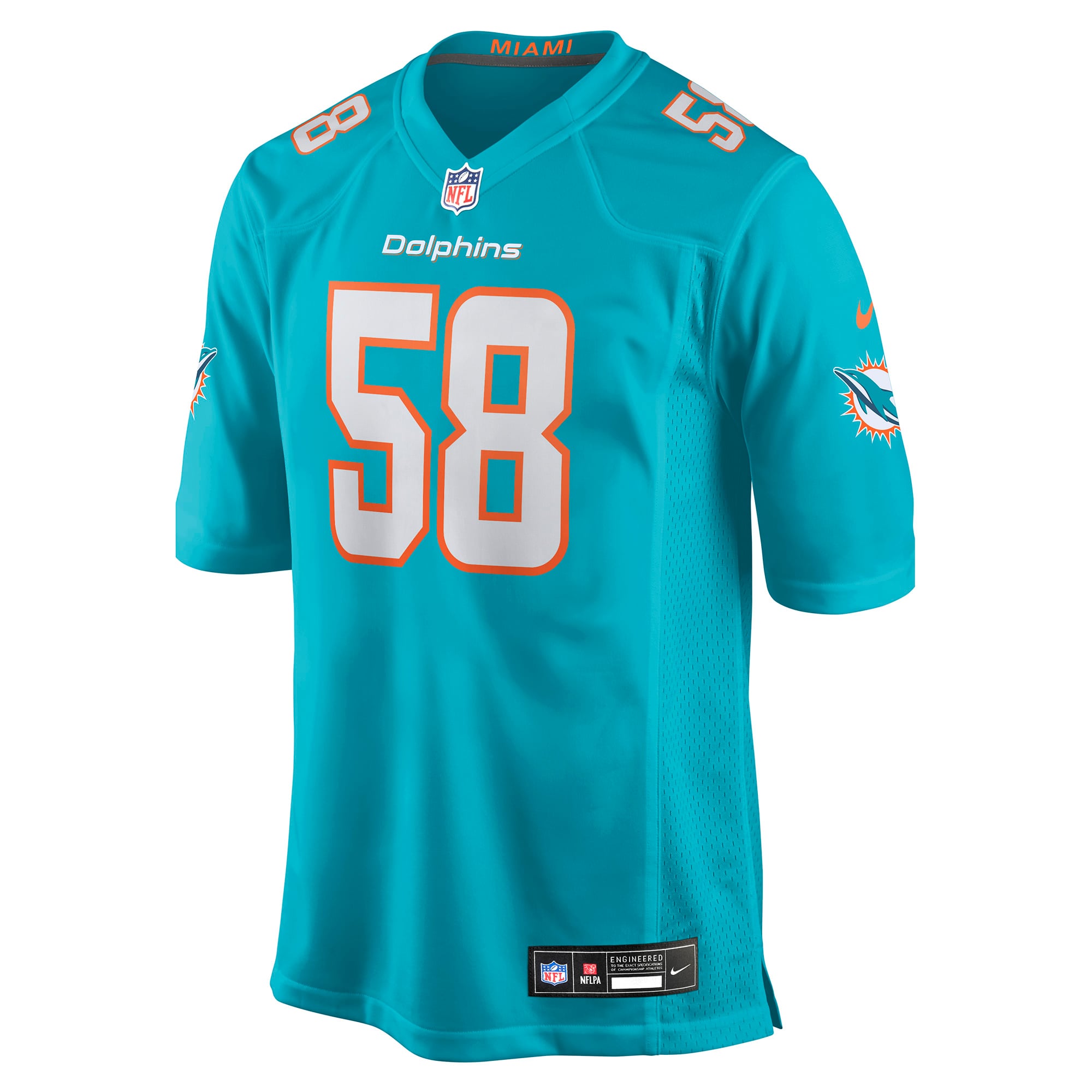 Men's Nike Andre Jones Jr. Aqua Miami Dolphins Team Game Jersey