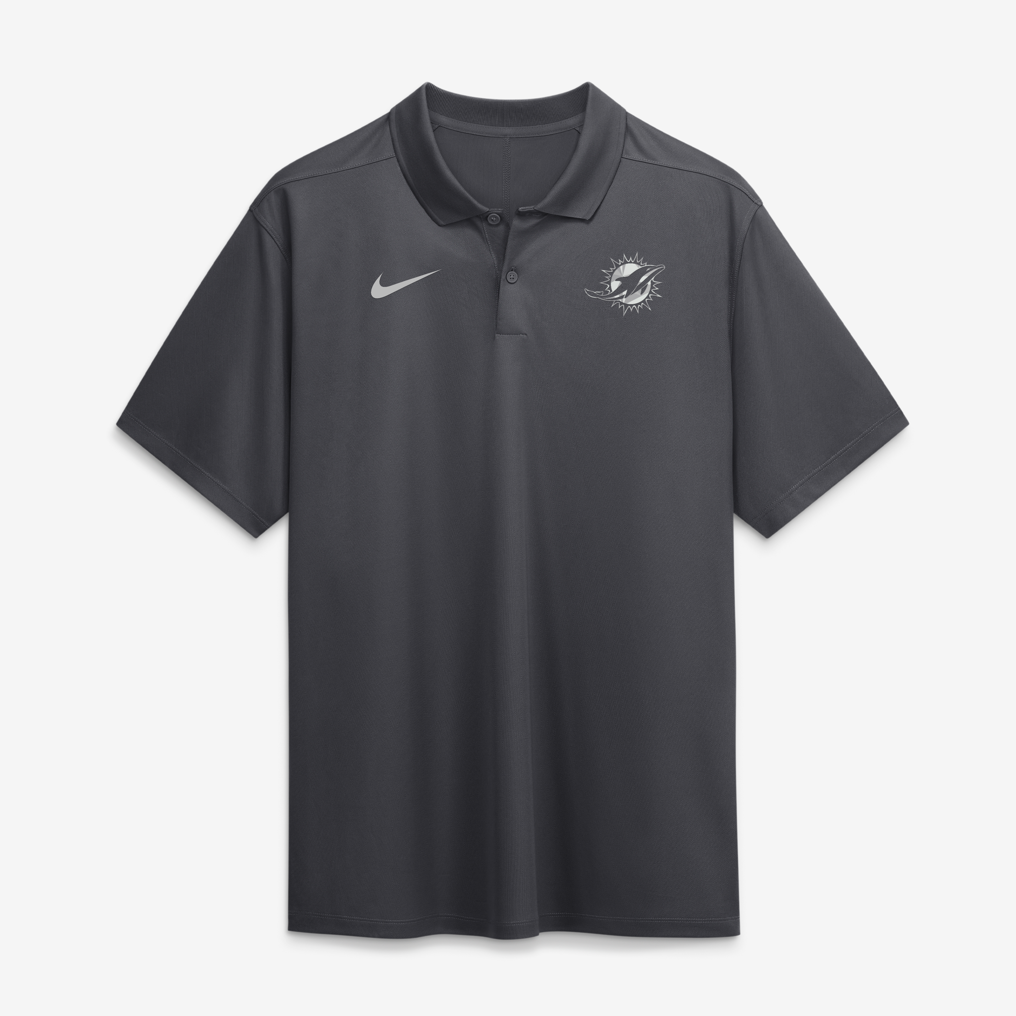 Polo Nike Victory Dri-FIT anthracite Miami Dolphins à logo fractal pour homme