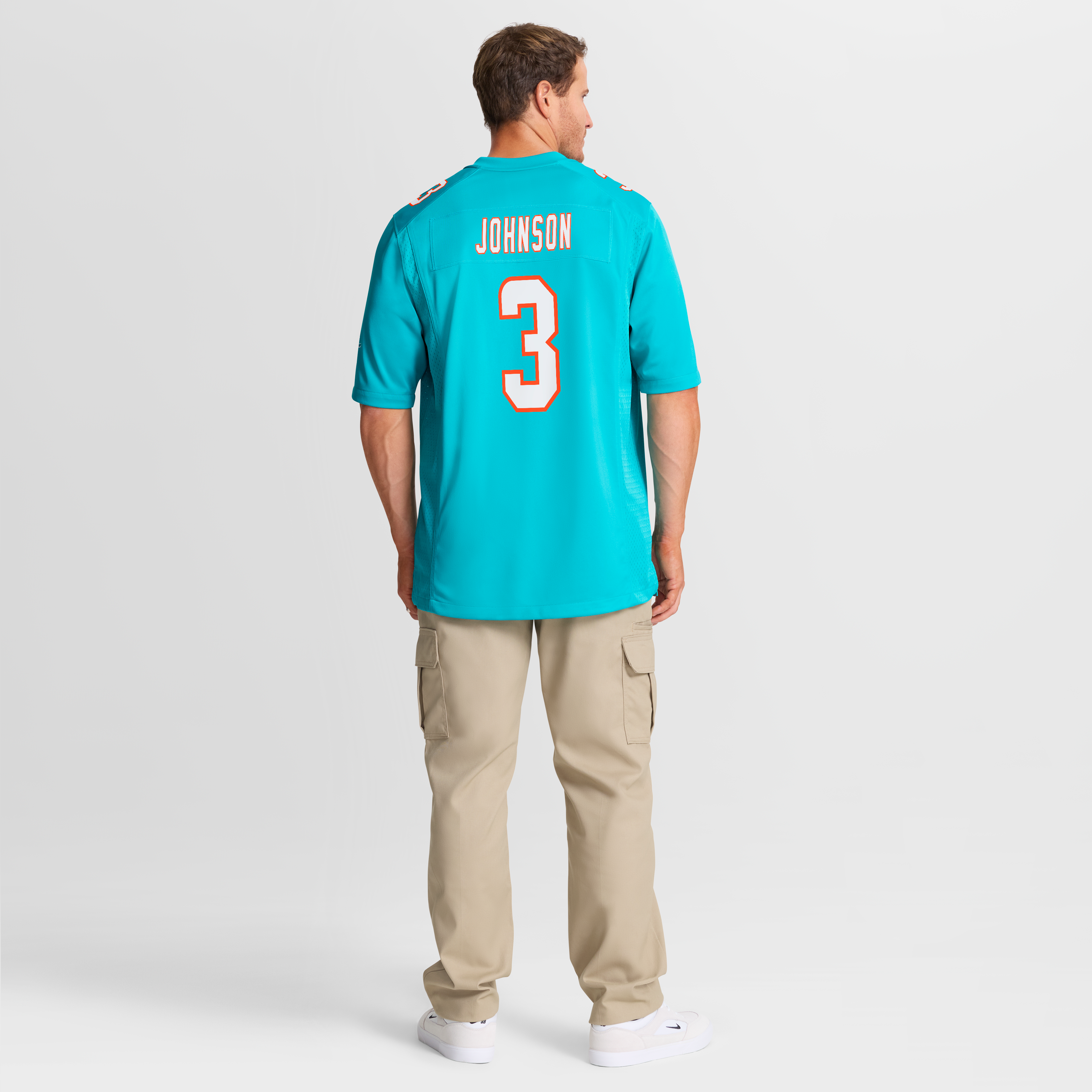 Maillot de match Nike Aqua Miami Dolphins Chris Johnson pour homme