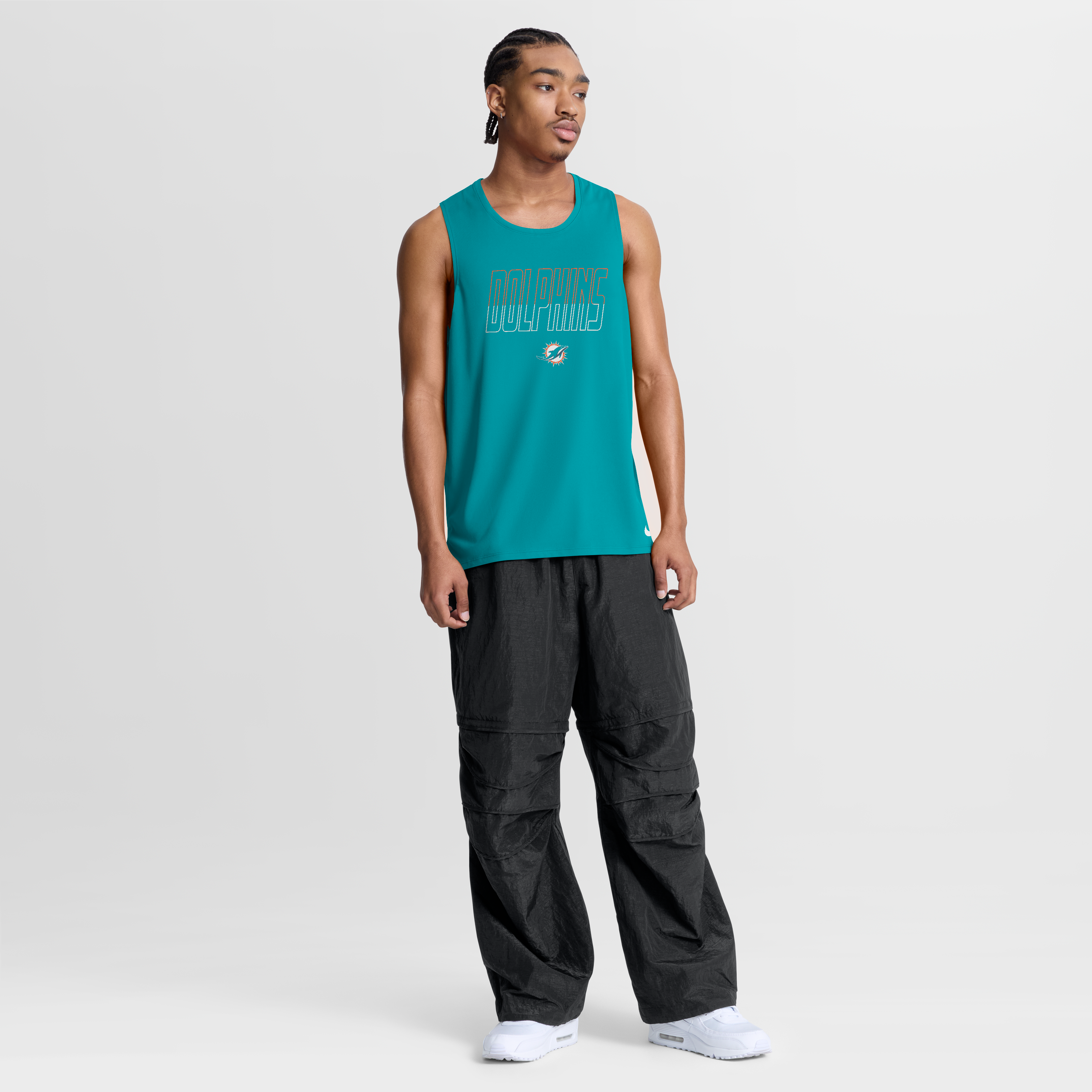Débardeur Nike Aqua Miami Dolphins Kickoff Miler Dri-FIT pour homme