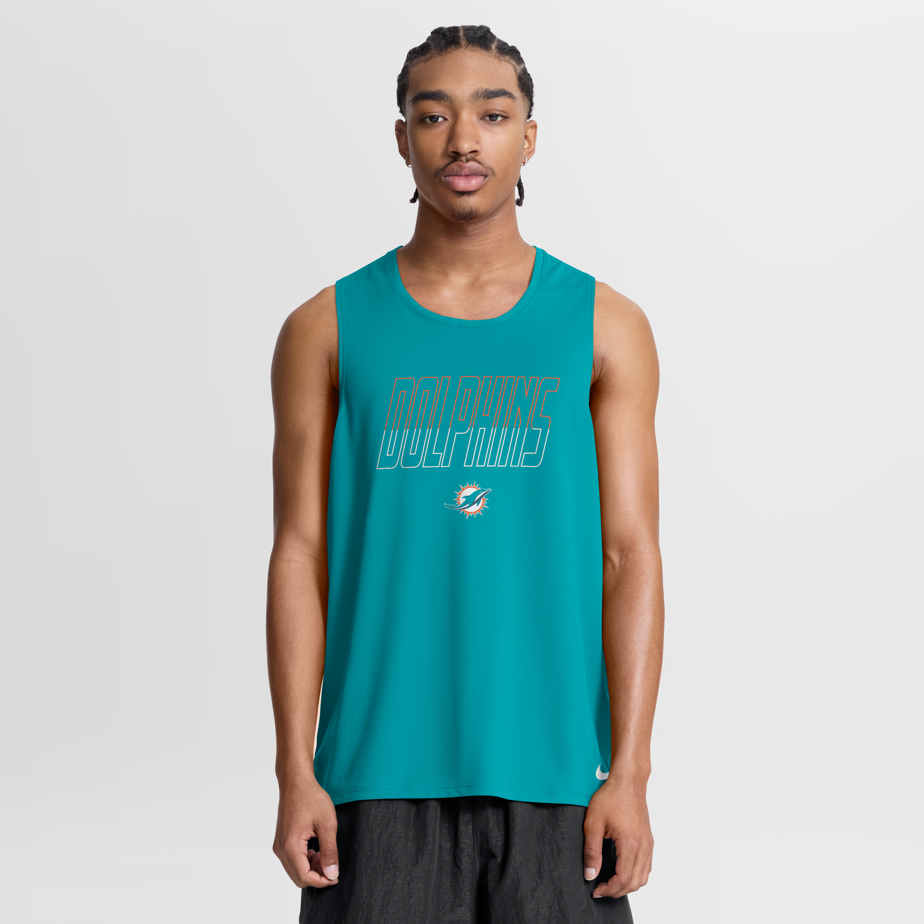 Débardeur Nike Aqua Miami Dolphins Kickoff Miler Dri-FIT pour homme