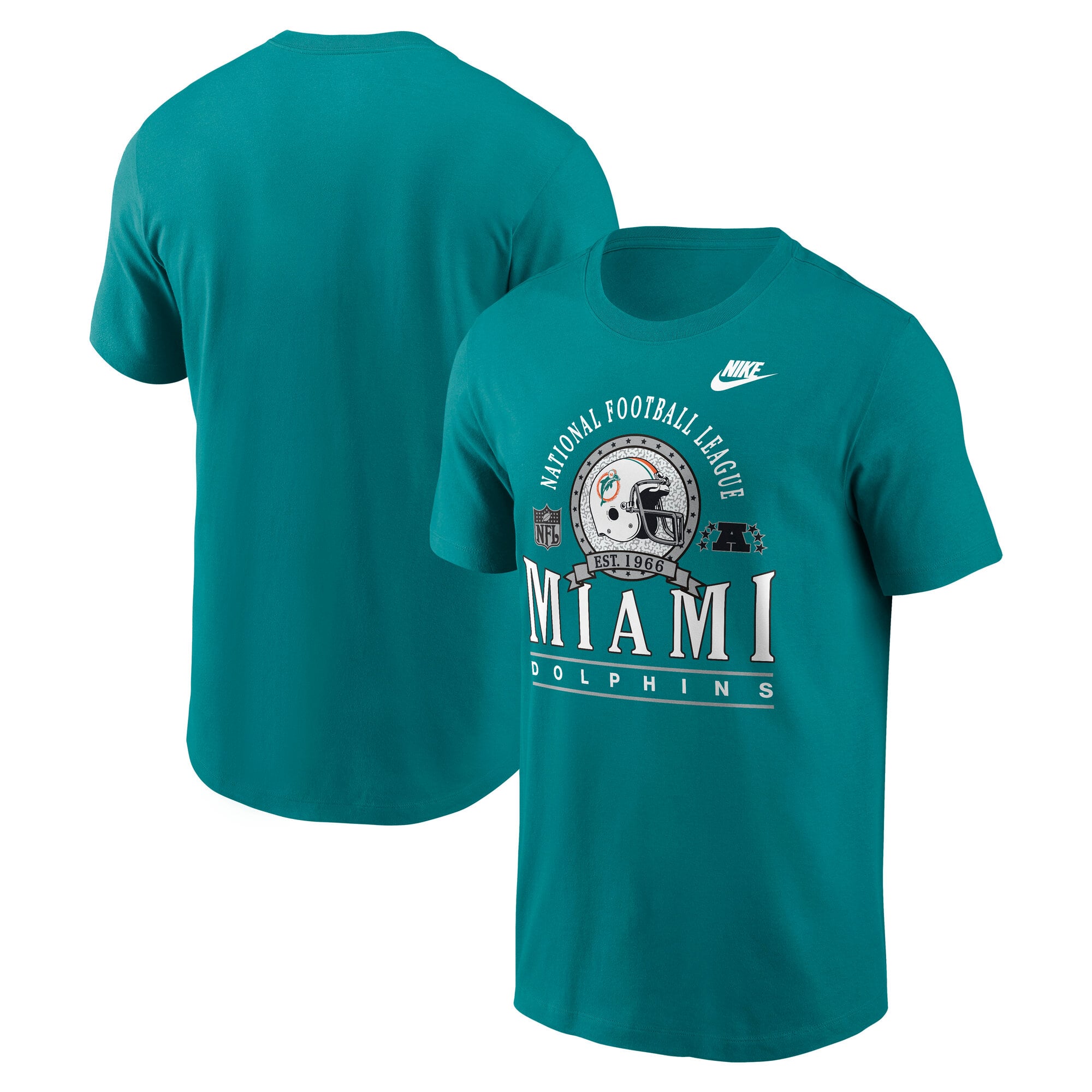 Men's Nike Aqua Miami Dolphins Rewind Team Spirit Essential Cotton T-Shirt