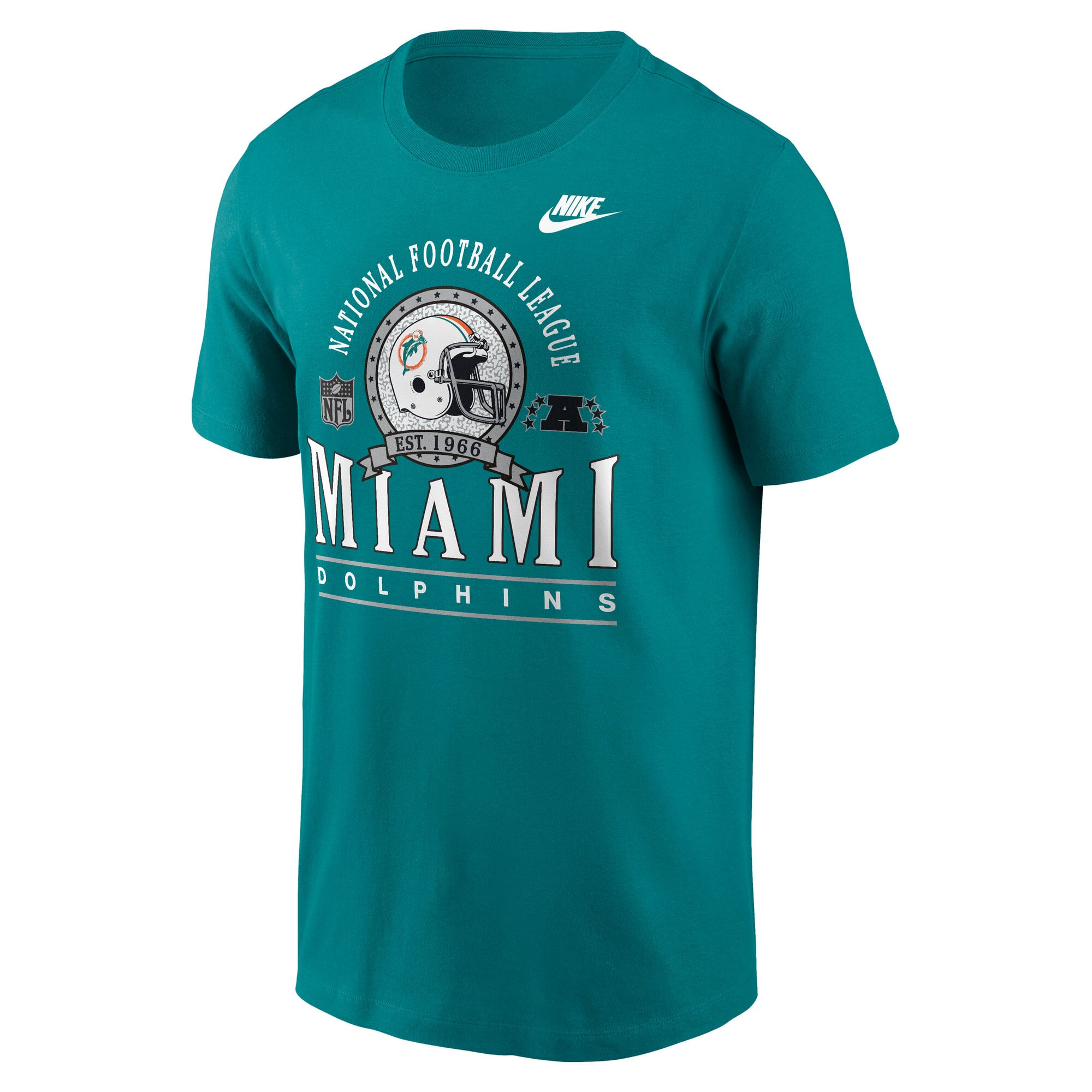Men's Nike Aqua Miami Dolphins Rewind Team Spirit Essential Cotton T-Shirt