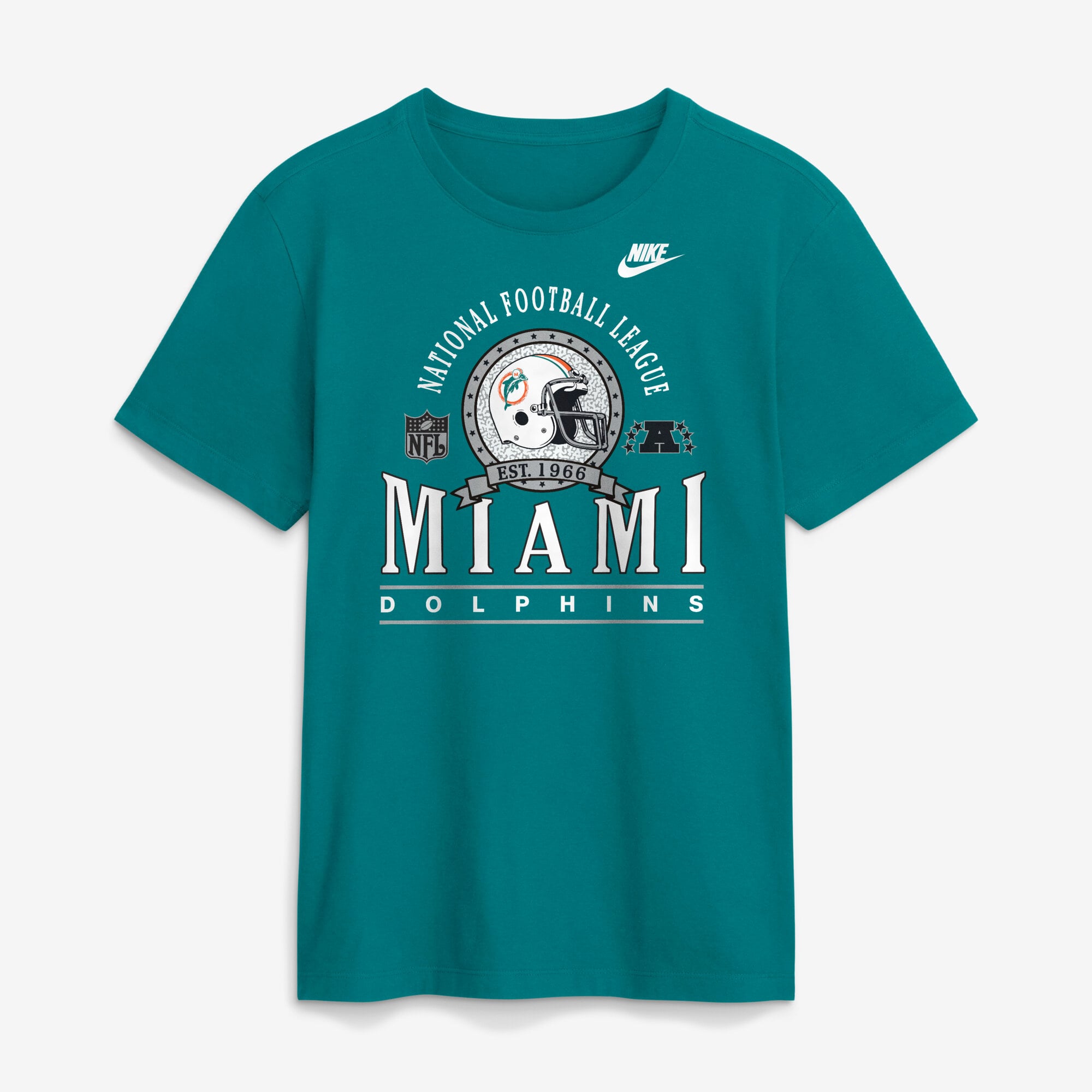 Men's Nike Aqua Miami Dolphins Rewind Team Spirit Essential Cotton T-Shirt