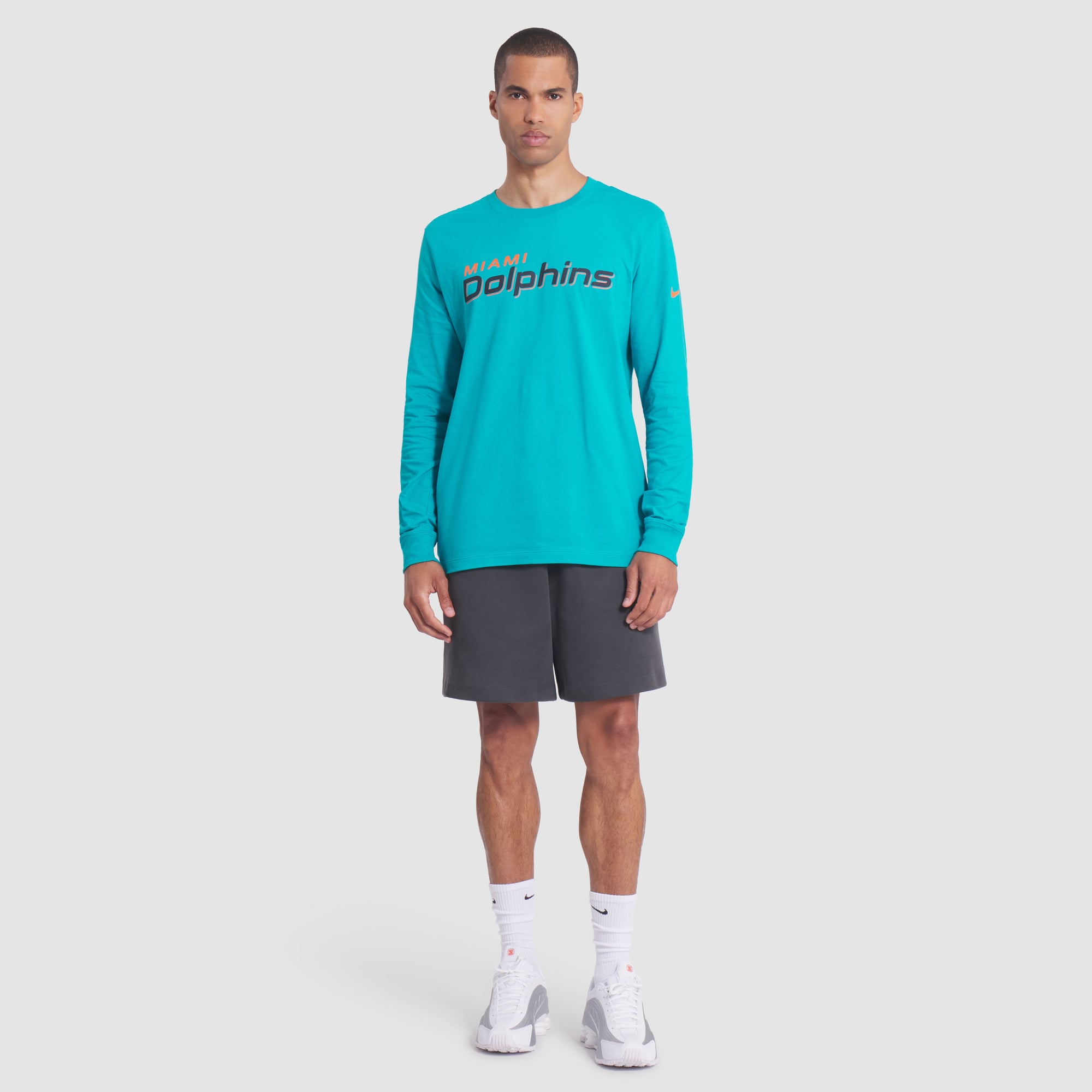 T-shirt à manches longues Nike Aqua Miami Dolphins Rivalries Collection Essential pour homme