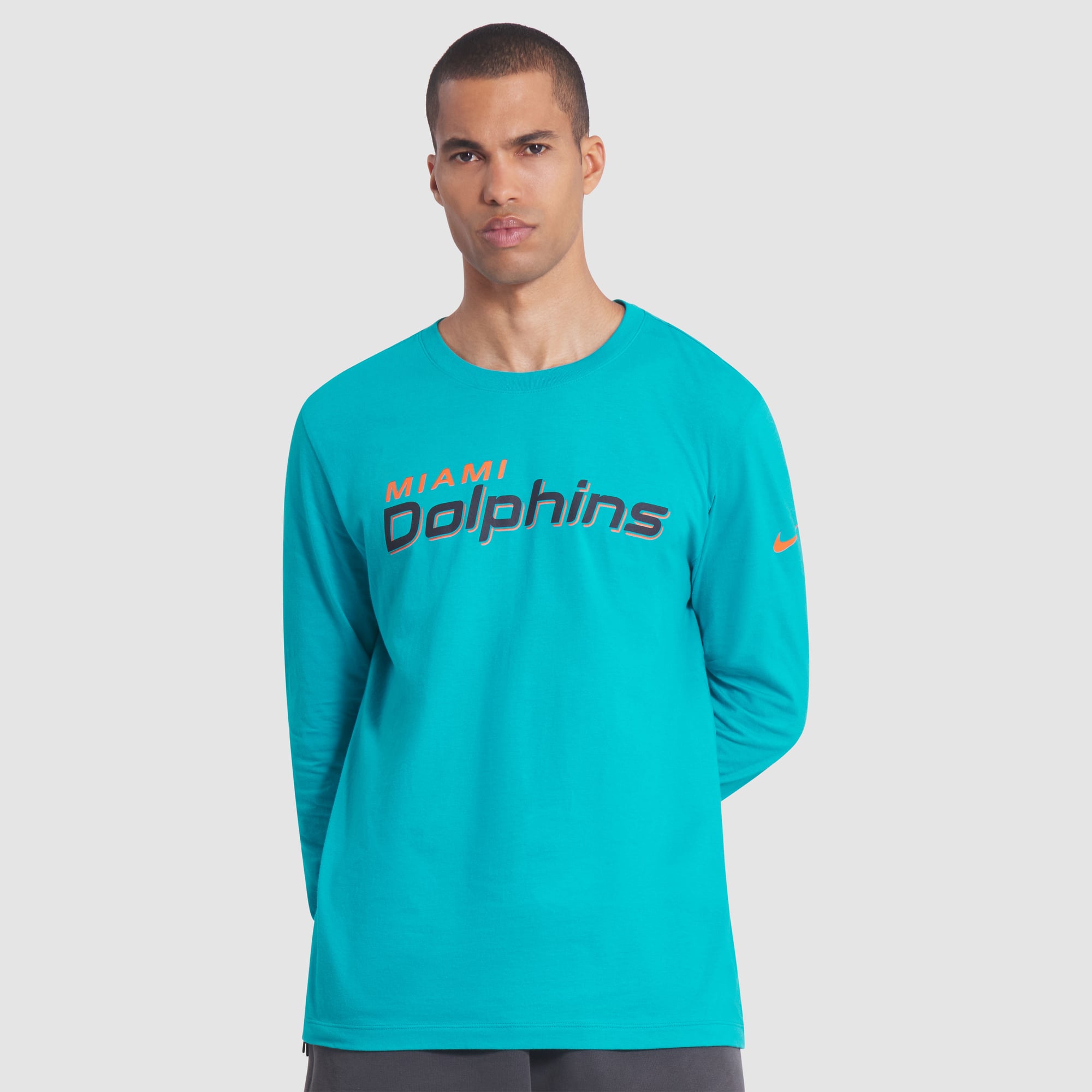 T-shirt à manches longues Nike Aqua Miami Dolphins Rivalries Collection Essential pour homme