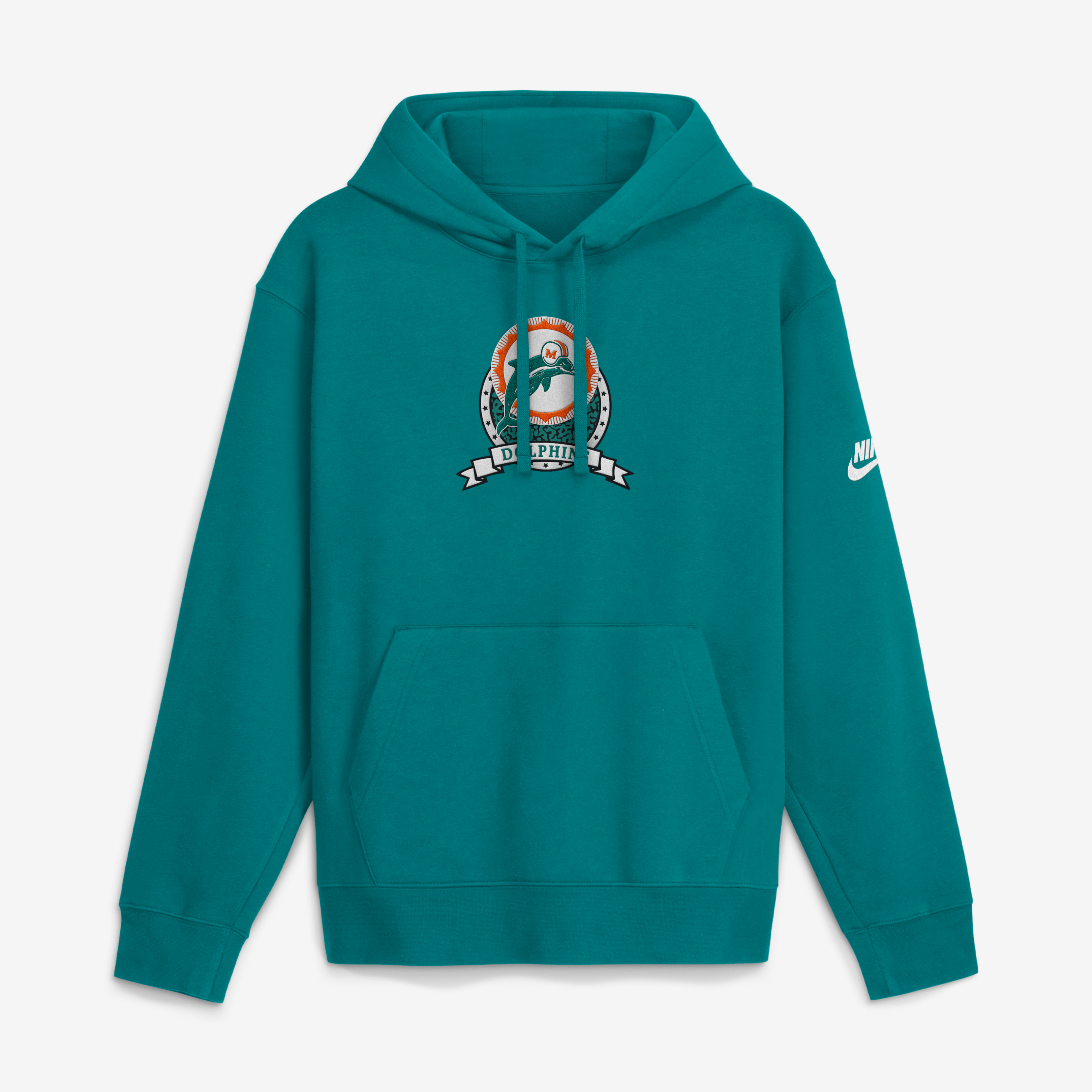 Men's Nike  Aqua Miami Dolphins Short Pass Rewind Club Fleece Hoodie