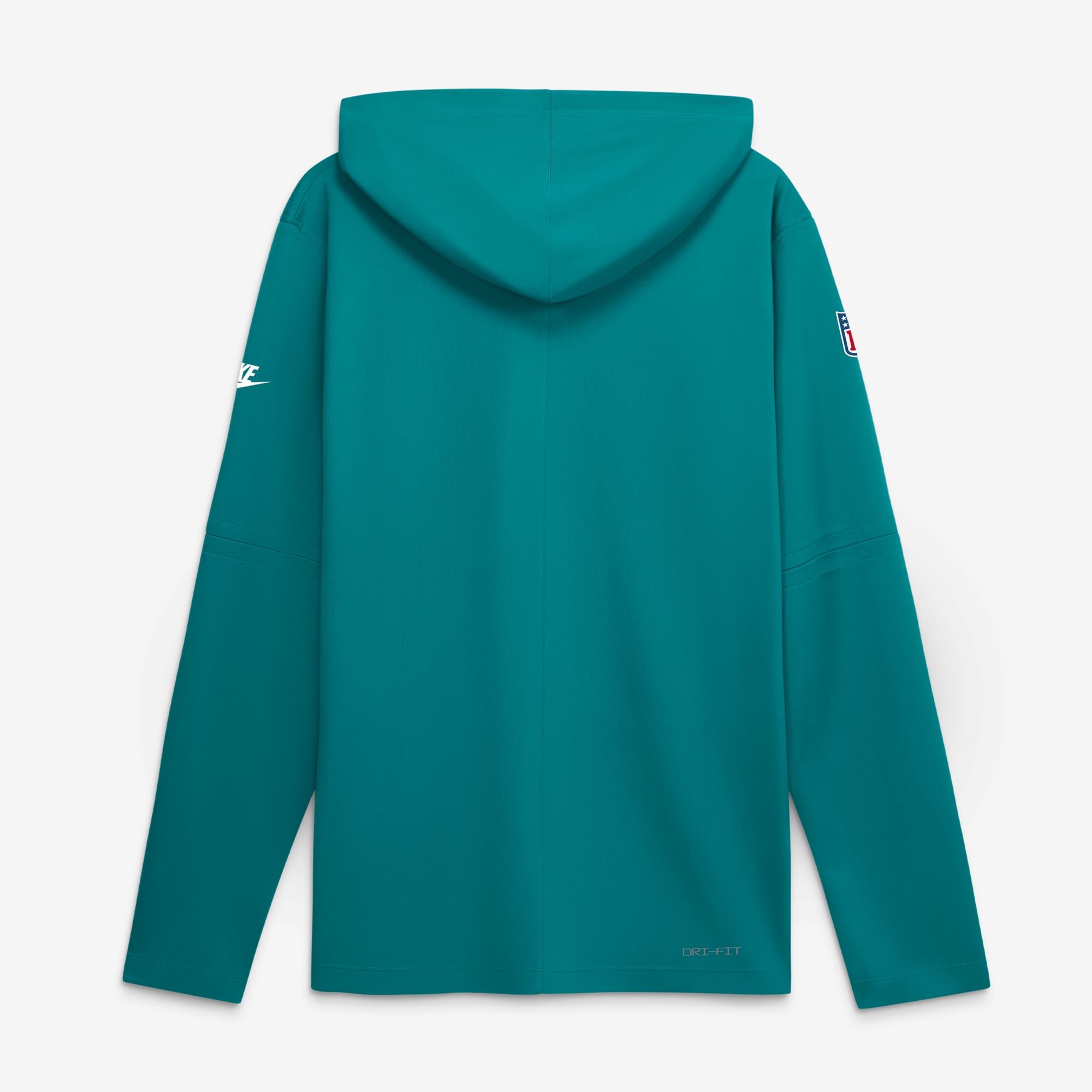Men's Nike Aqua Miami Dolphins Sideline Alternate Lightweight Long Sleeve Hooded Dri-FIT T-Shirt