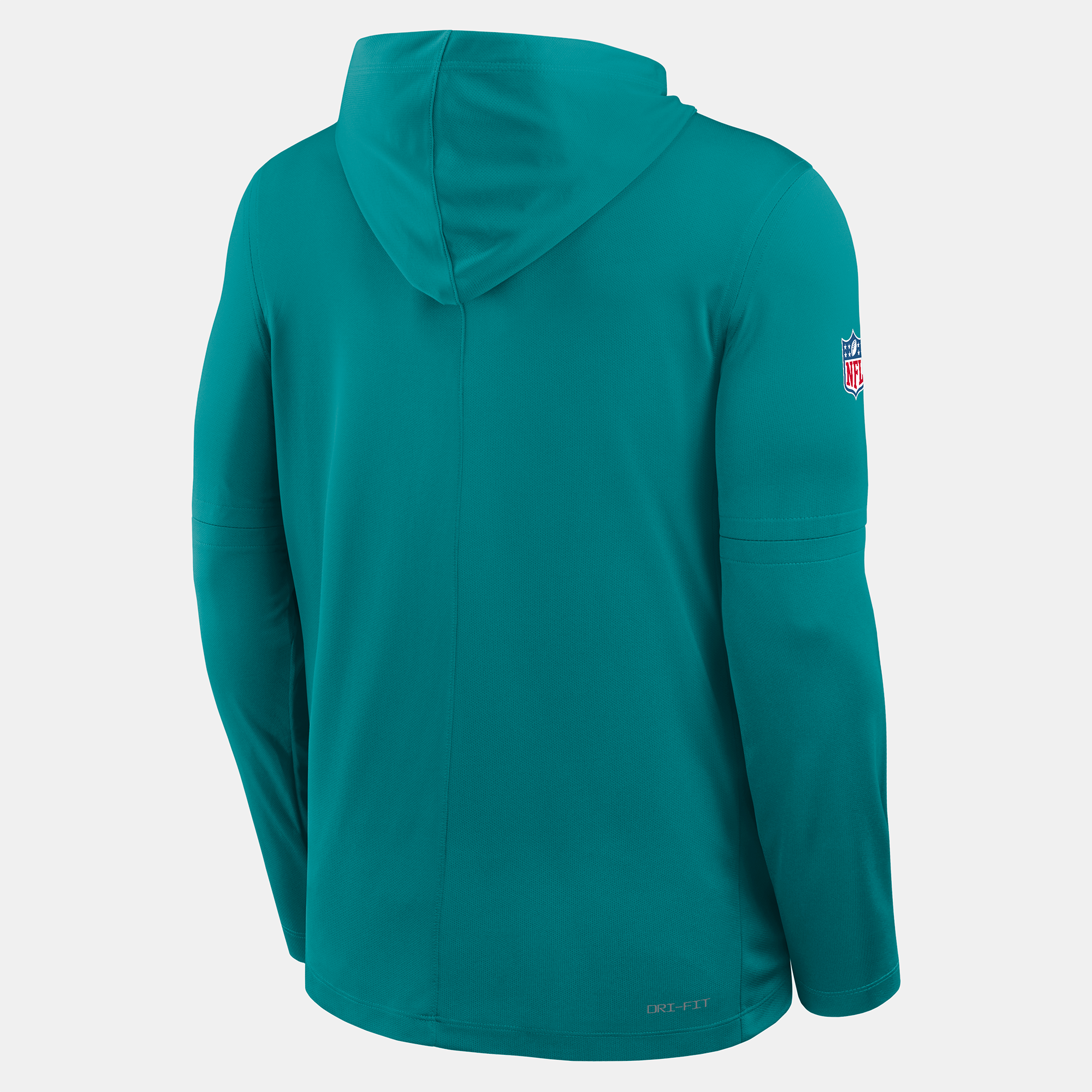Men's Nike Aqua Miami Dolphins Sideline Alternate Lightweight Long Sleeve Hooded Dri-FIT T-Shirt