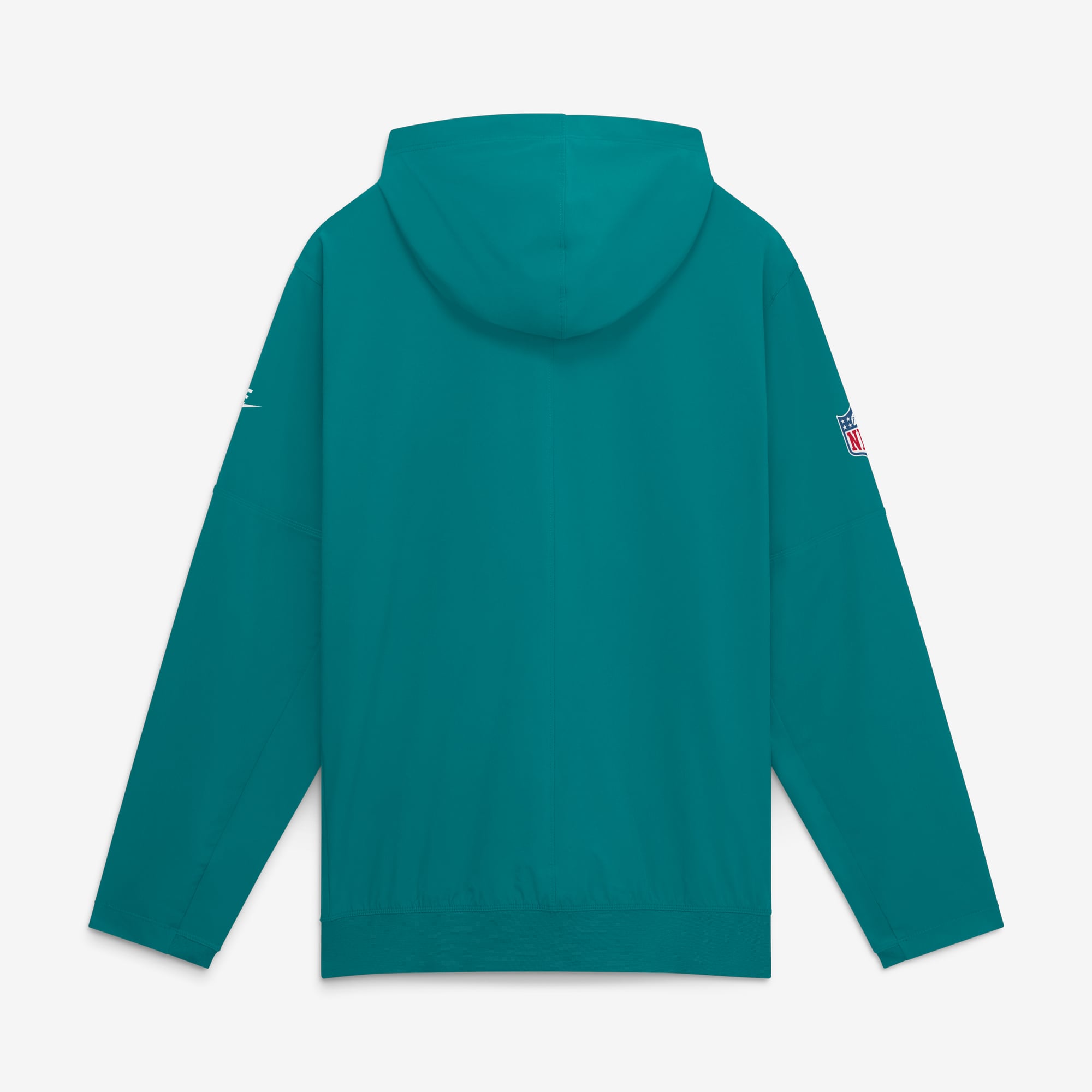 Men's Nike Aqua Miami Dolphins Sideline Broken Rules Alternate Anorak Half-Zip Hooded Jacket