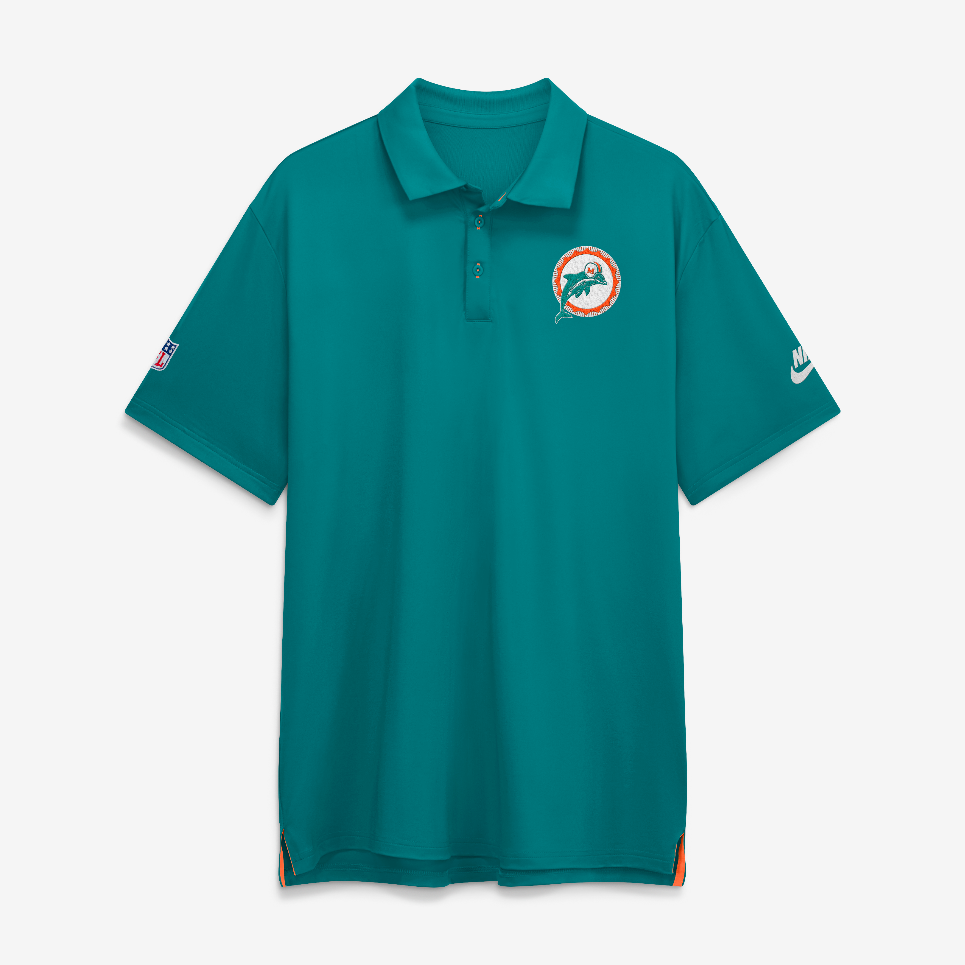 Polo de tournée Nike Aqua Miami Dolphins Sideline Powerful Blocking Dri-FIT pour homme
