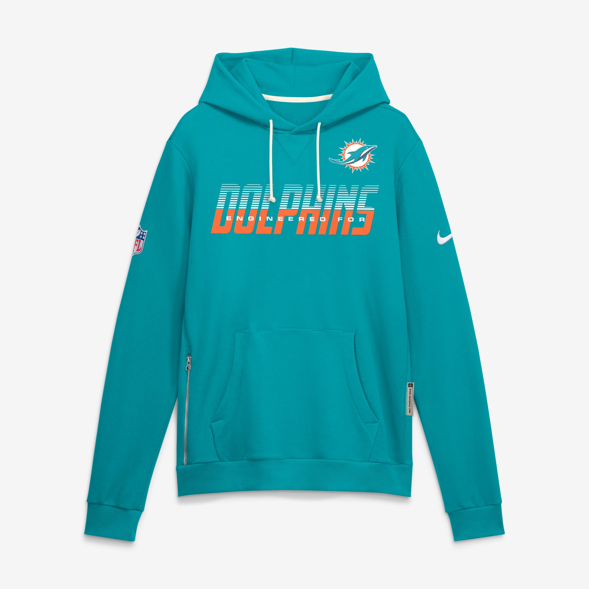 Sweat à capuche Nike Aqua Miami Dolphins Sideline Standard Issue Top Prospect Dri-FIT pour homme