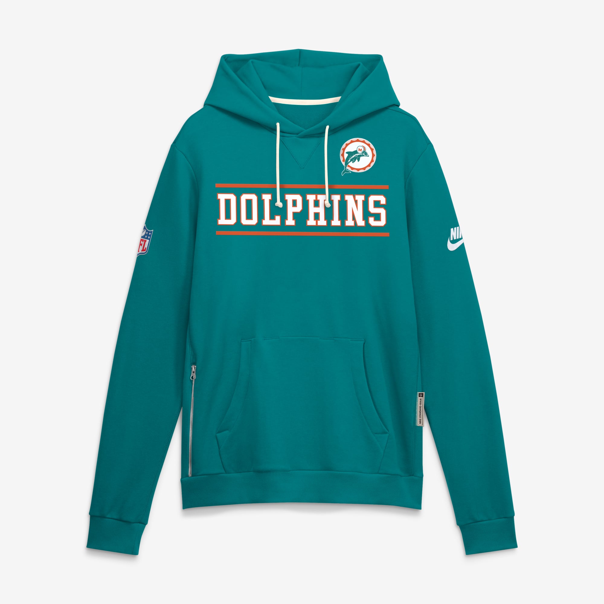 Sweat à capuche Nike Aqua Miami Dolphins Standard Issue Replay Officials Alternate Dri-FIT pour homme