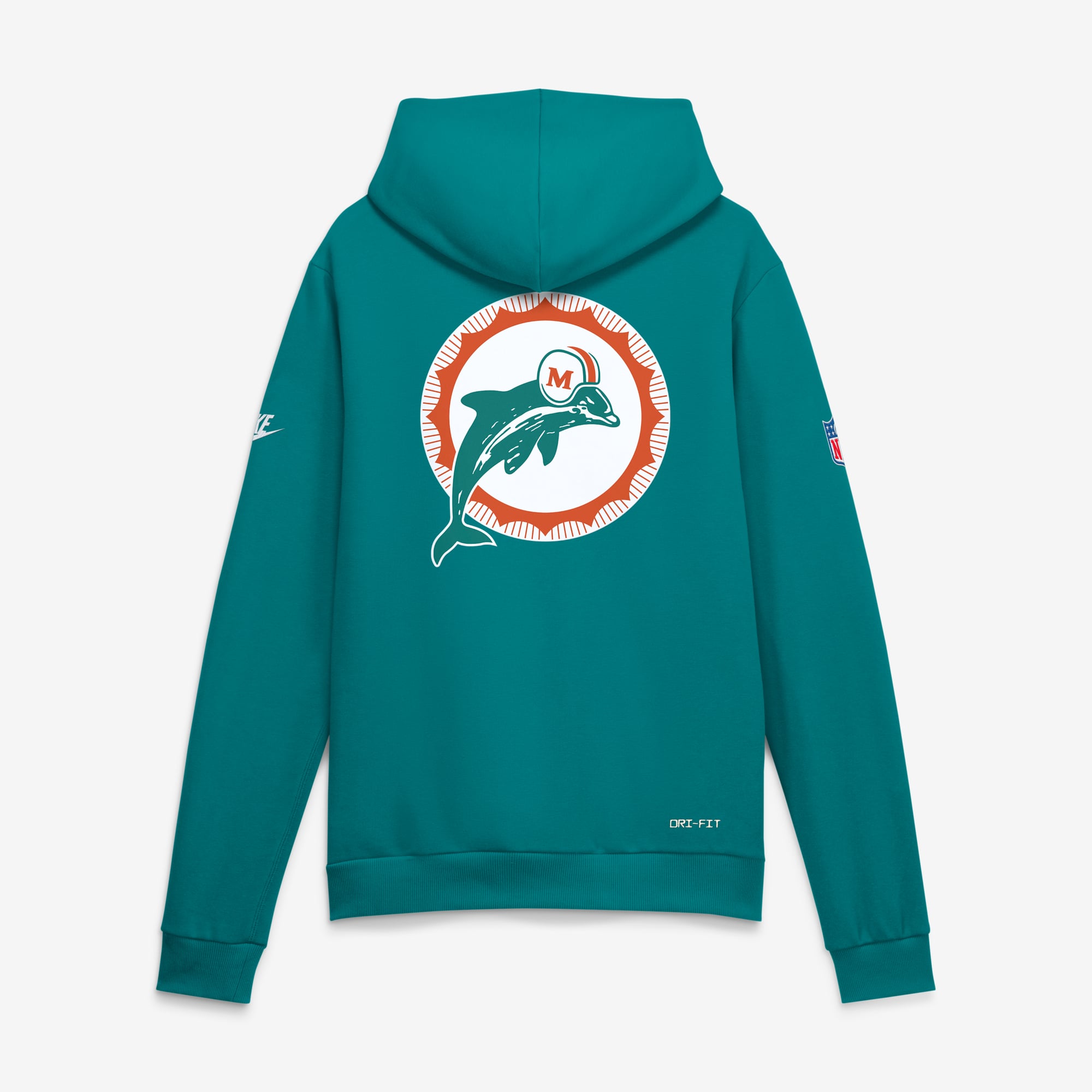 Sweat à capuche Nike Aqua Miami Dolphins Standard Issue Replay Officials Alternate Dri-FIT pour homme