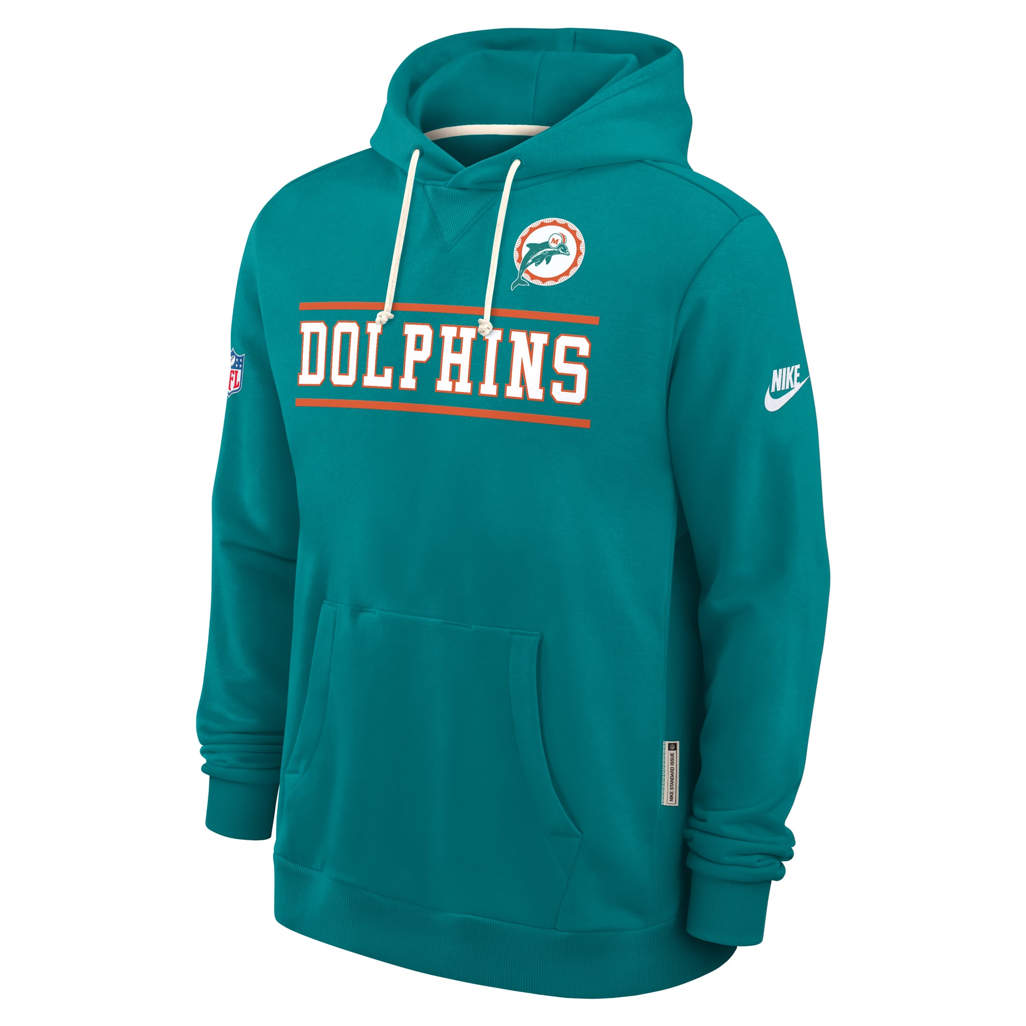 Sweat à capuche Nike Aqua Miami Dolphins Standard Issue Replay Officials Alternate Dri-FIT pour homme