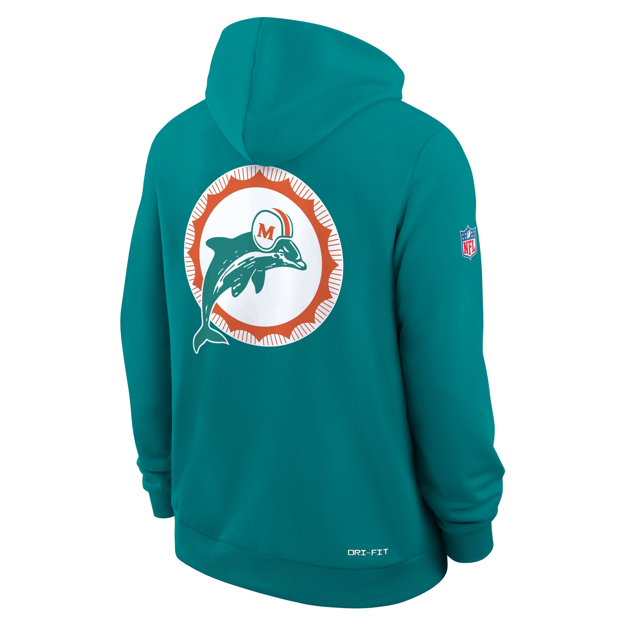 Sweat à capuche Nike Aqua Miami Dolphins Standard Issue Replay Officials Alternate Dri-FIT pour homme