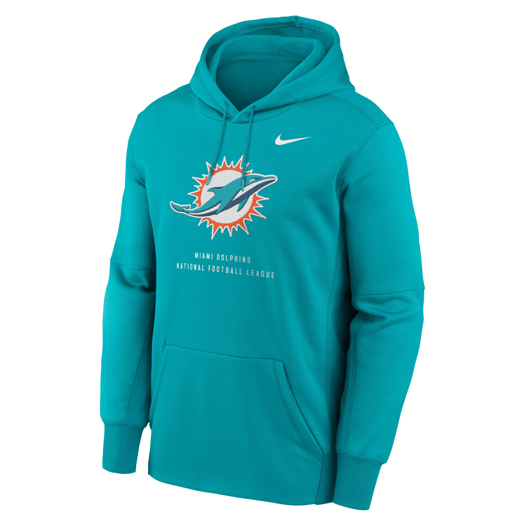 Men's Nike Aqua Miami Dolphins Toss Sweep Therma-FIT Hoodie
