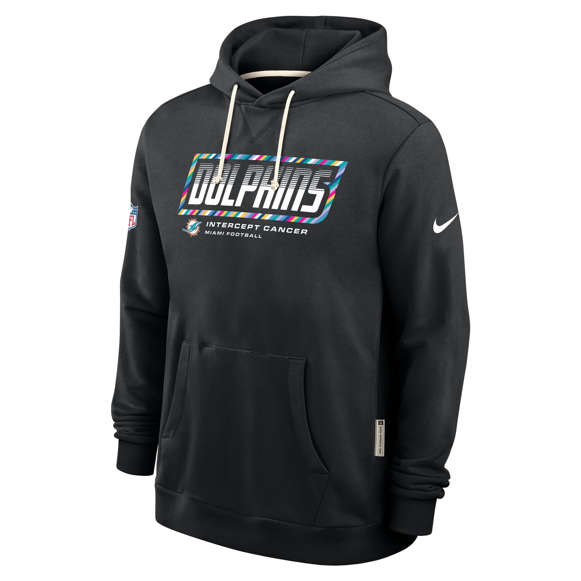 Men's Nike Black Miami Dolphins 2026 NFL Crucial Catch Sideline Standard Issue Dri-FIT Pullover Hoodie