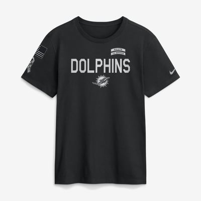  Miami Dolphins Nike 2026 Salute to Service Sideline Dri-FIT T-Shirt - Black