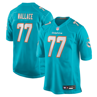 Caedan Wallace Miami Dolphins Nike Team Game Jersey - Aqua
