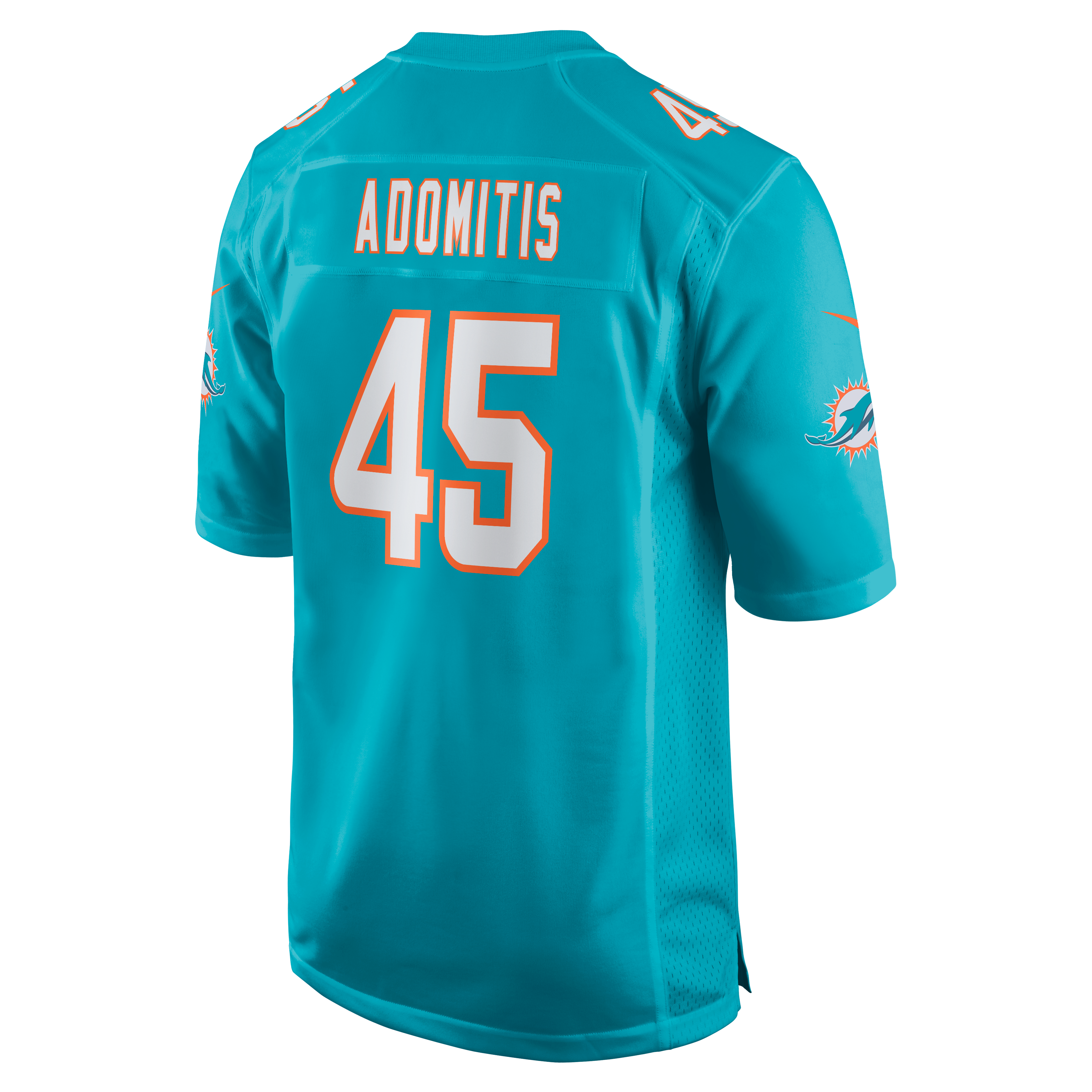 Maillot de match Nike Cal Adomitis Aqua Miami Dolphins pour homme
