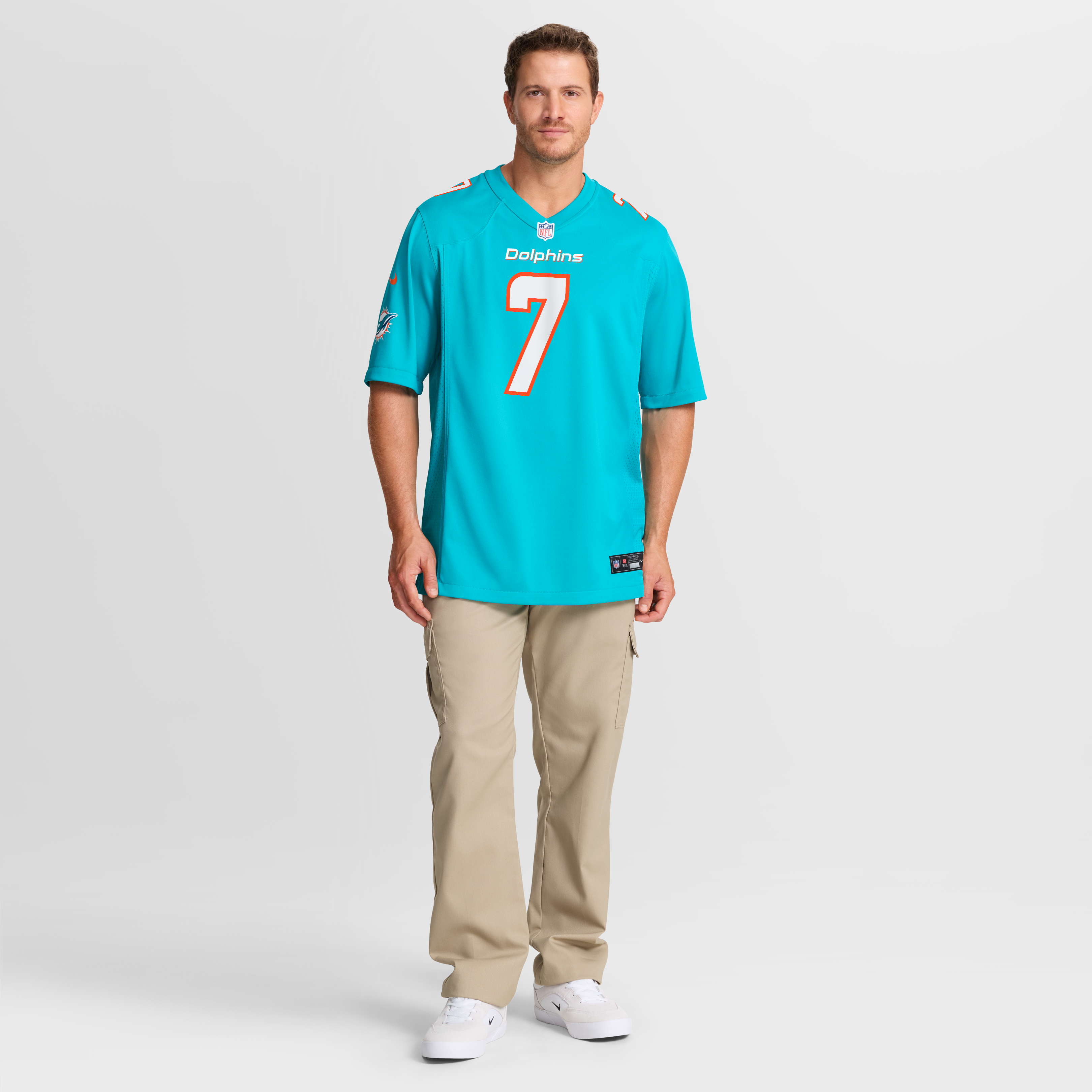 Maillot de match Nike Caleb Douglas Aqua Miami Dolphins pour homme
