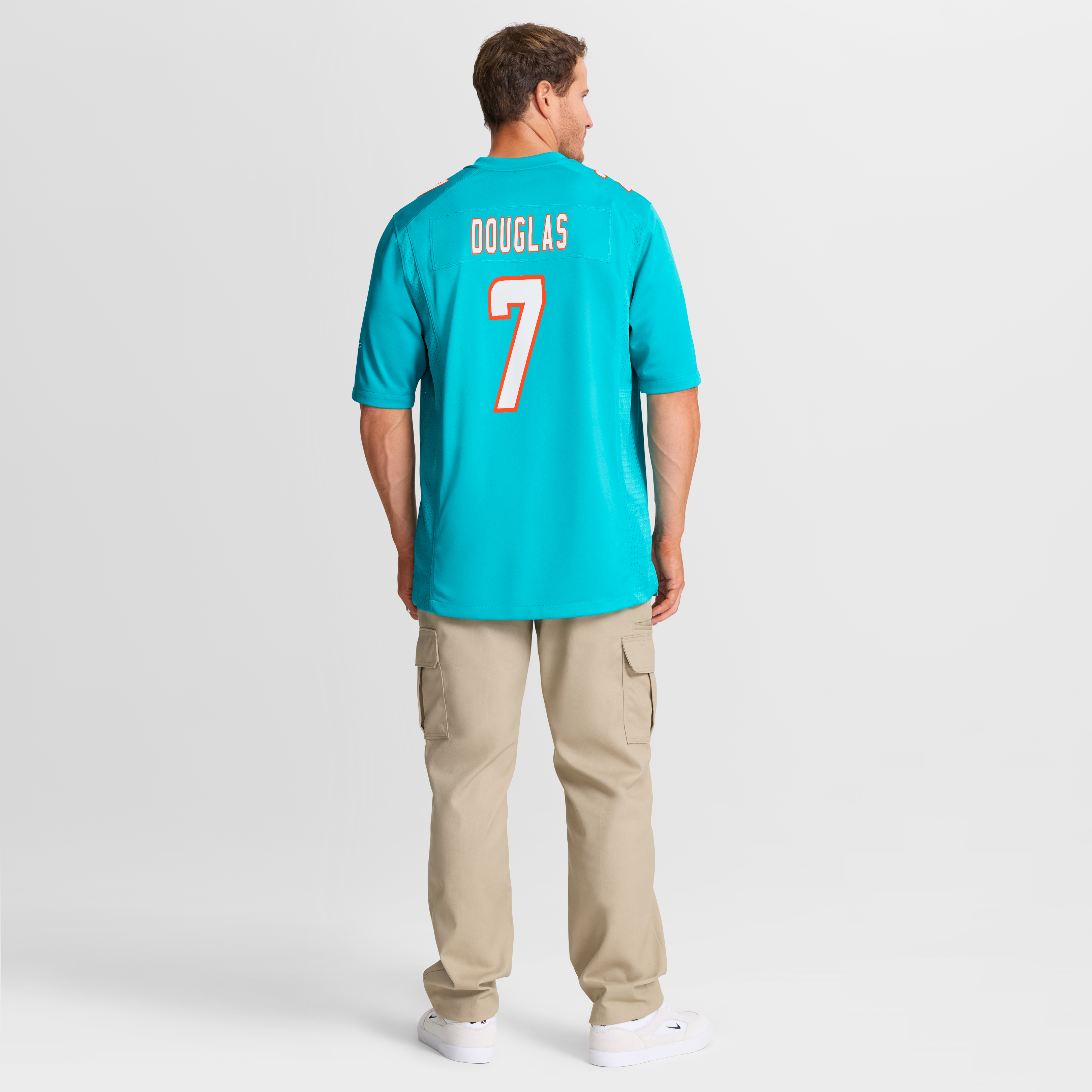 Maillot de match Nike Caleb Douglas Aqua Miami Dolphins pour homme