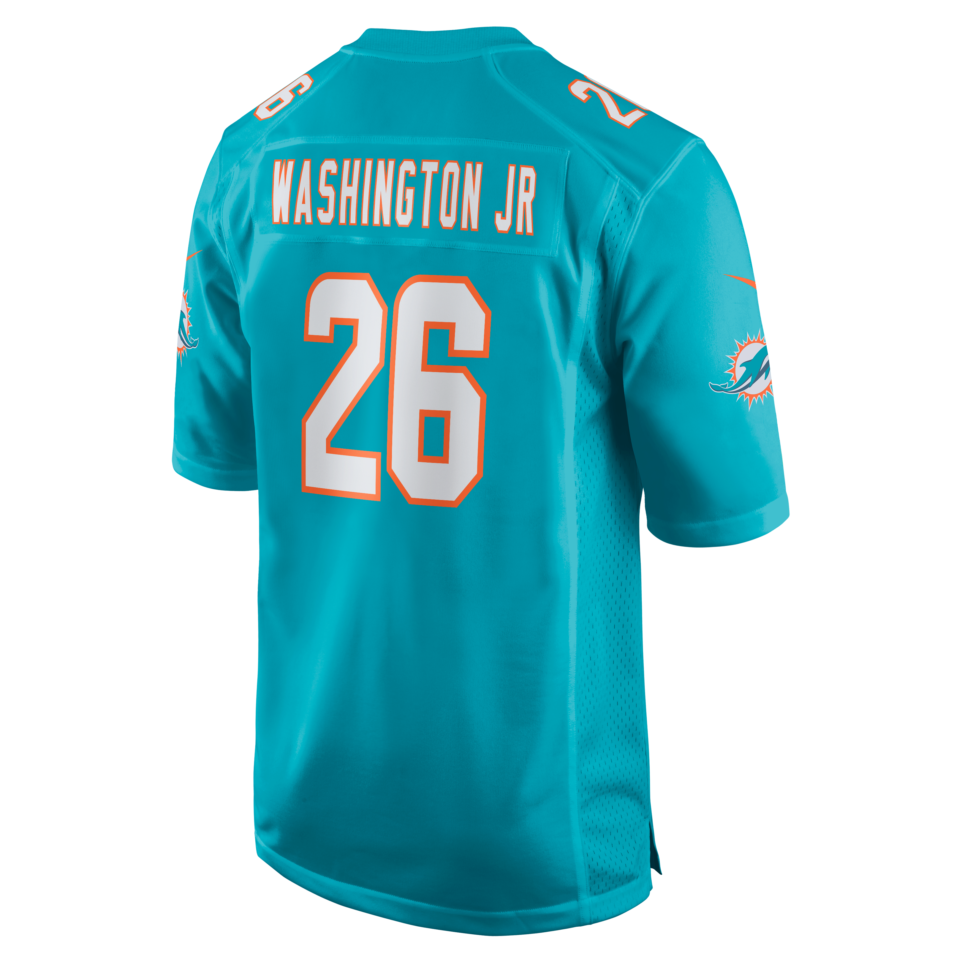 Men's Nike Carlos Washington Jr. Aqua Miami Dolphins Team Game Jersey