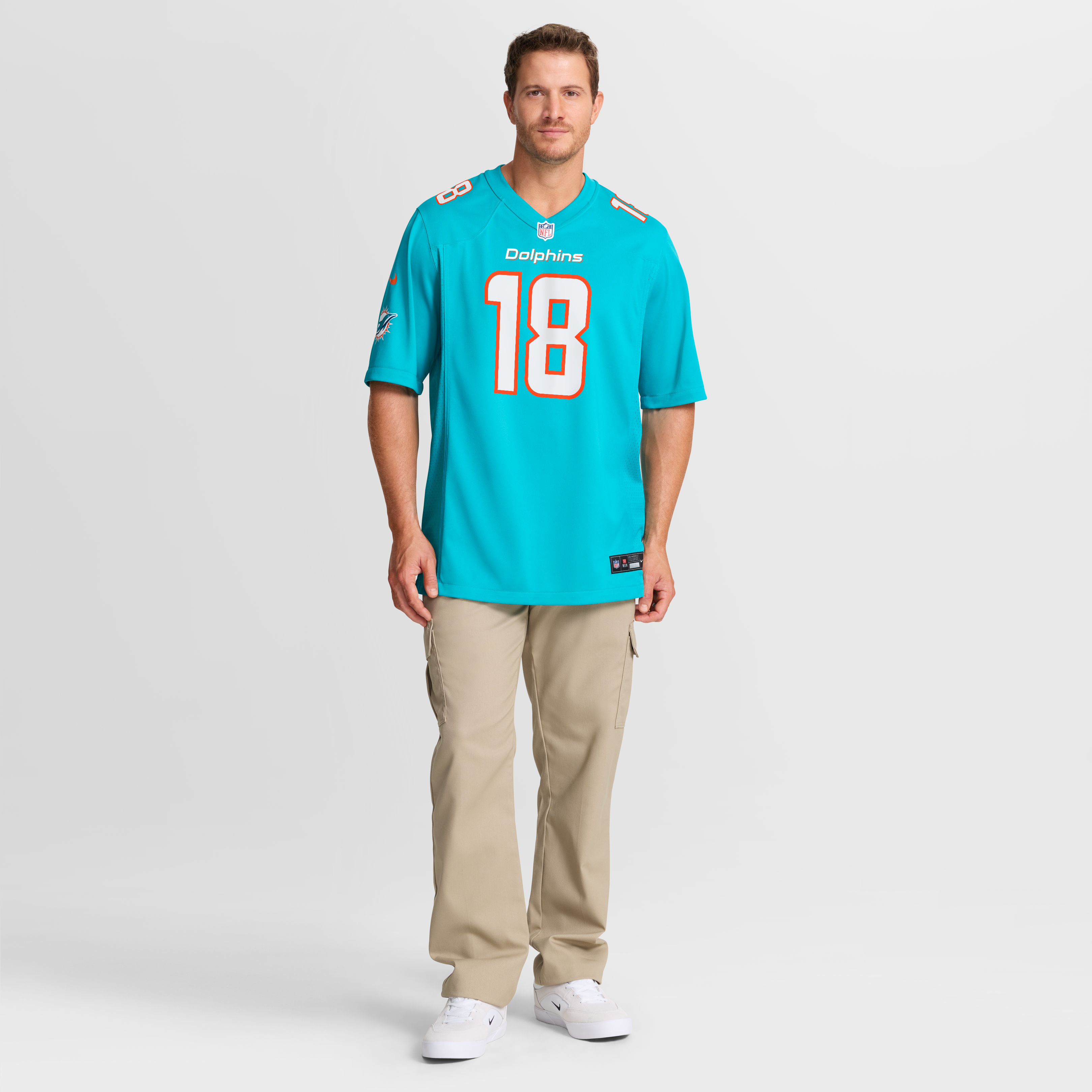 Maillot de match Nike Chris Bell Aqua Miami Dolphins pour homme