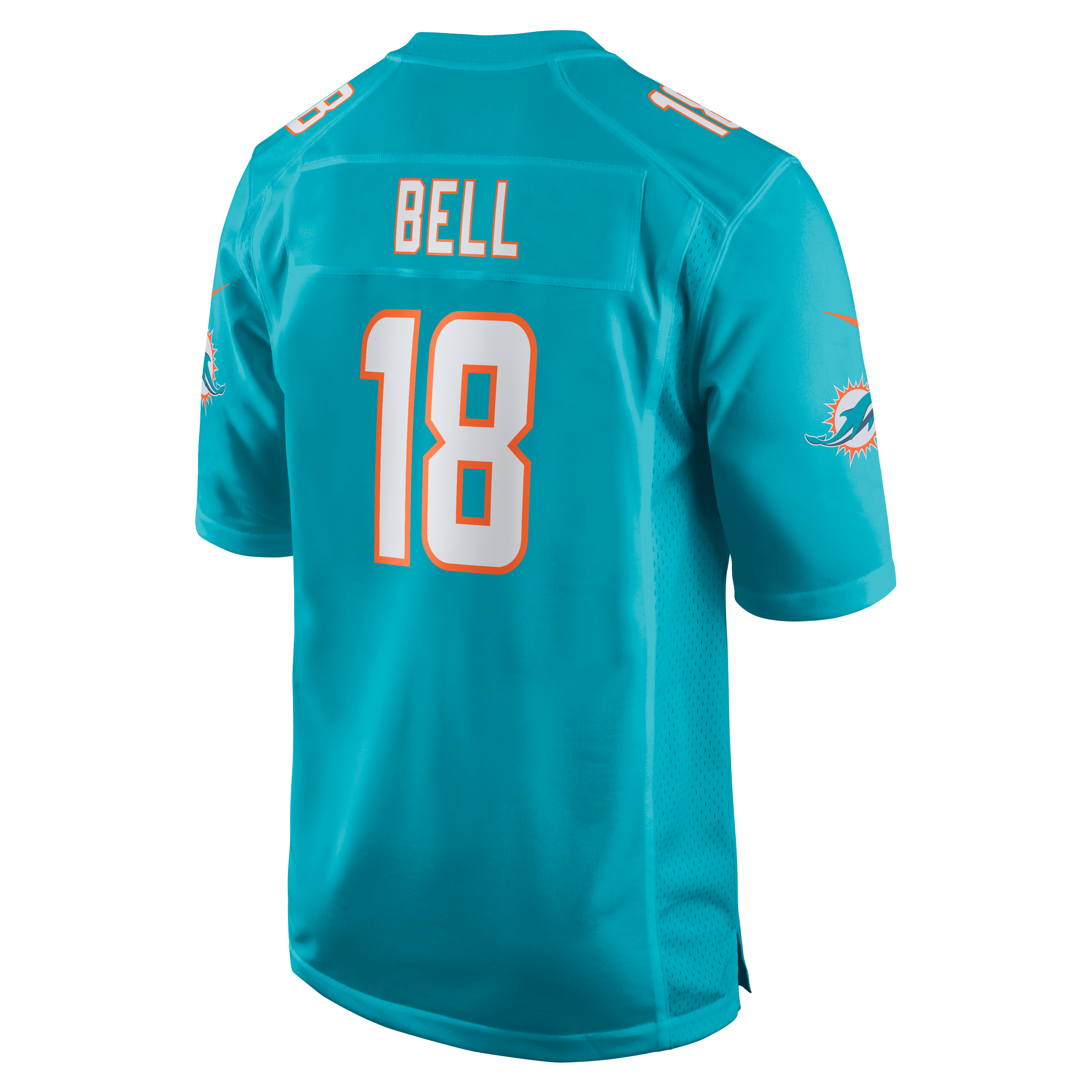 Maillot de match Nike Chris Bell Aqua Miami Dolphins pour homme
